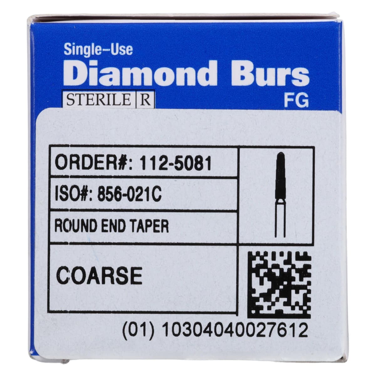 HSI Round End Taper FG Diamond Burs, Single Use, Coarse, 856-021C, 25/Box thumbnail 6