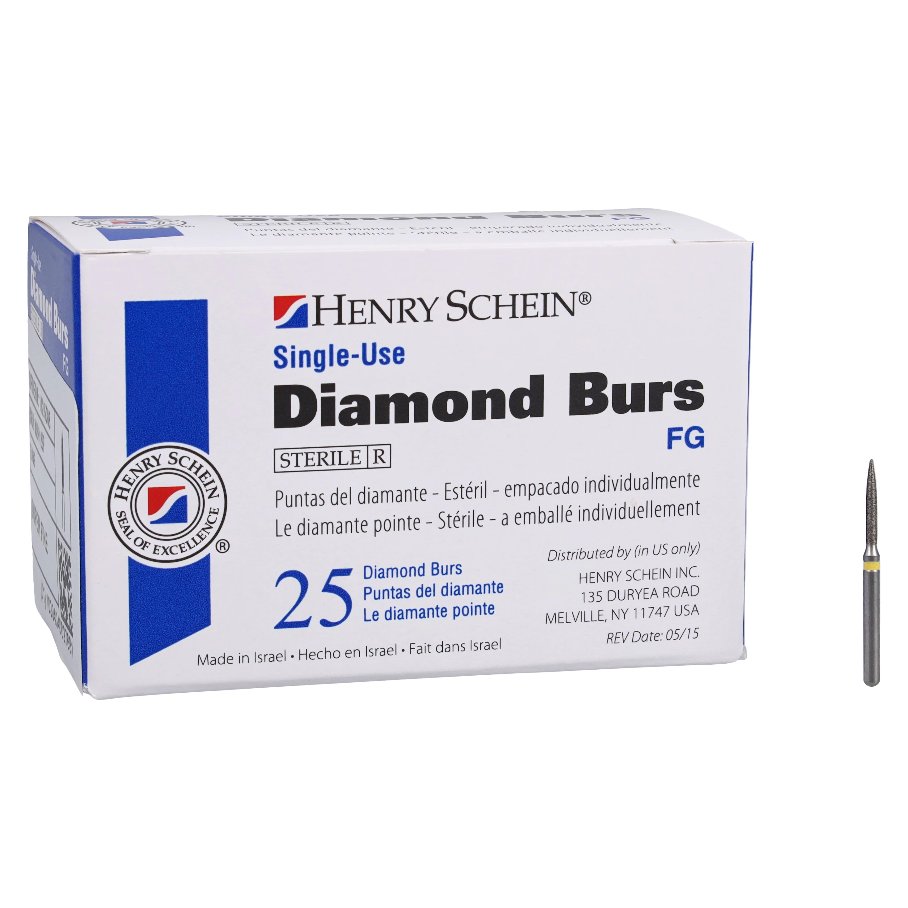 HSI Flame FG Diamond Burs, Single Use, Extra Fine, 25/Box, 862-012SF thumbnail 5
