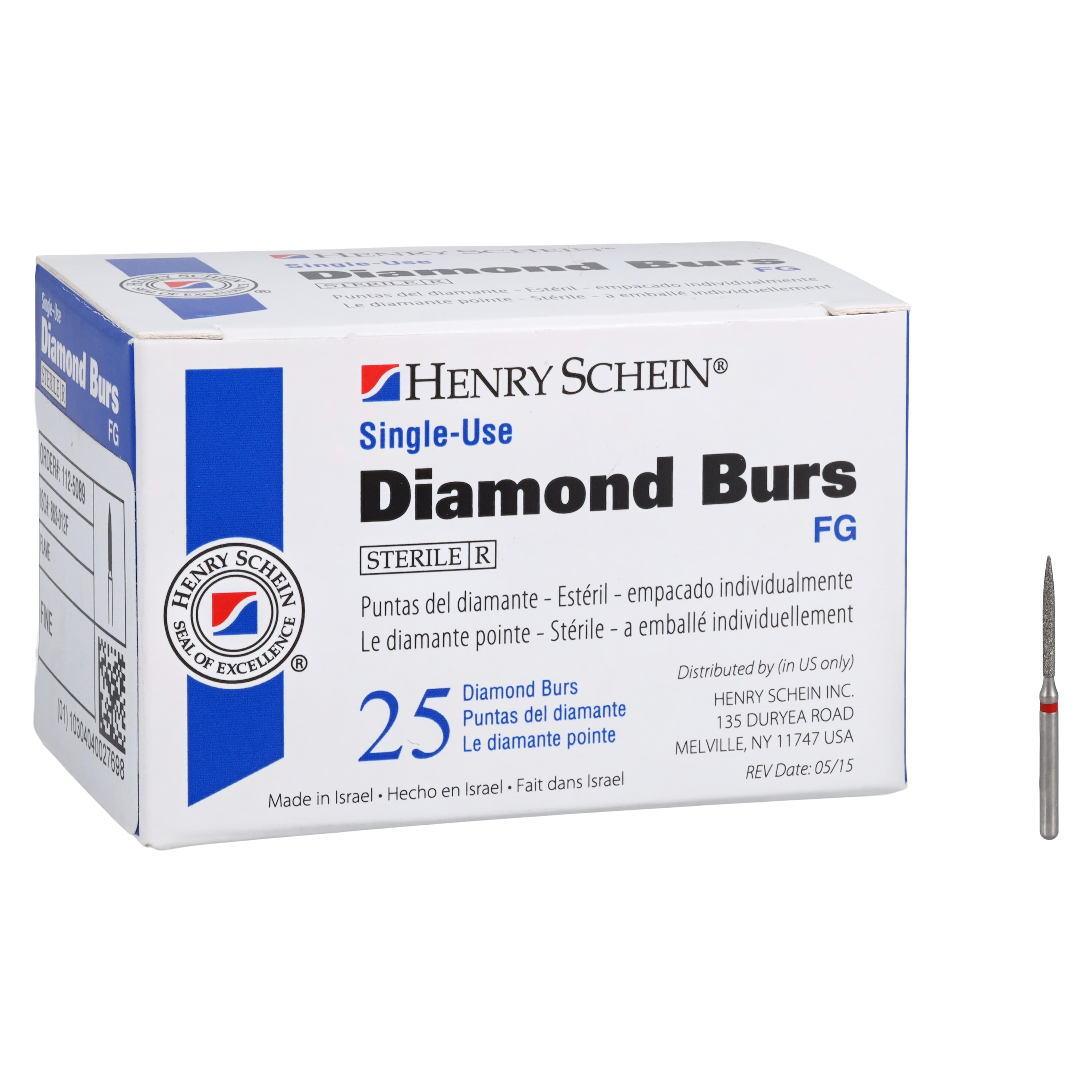 HSI Flame FG Diamond Burs, Single Use, Fine, 25/Box, 863-012F thumbnail 5