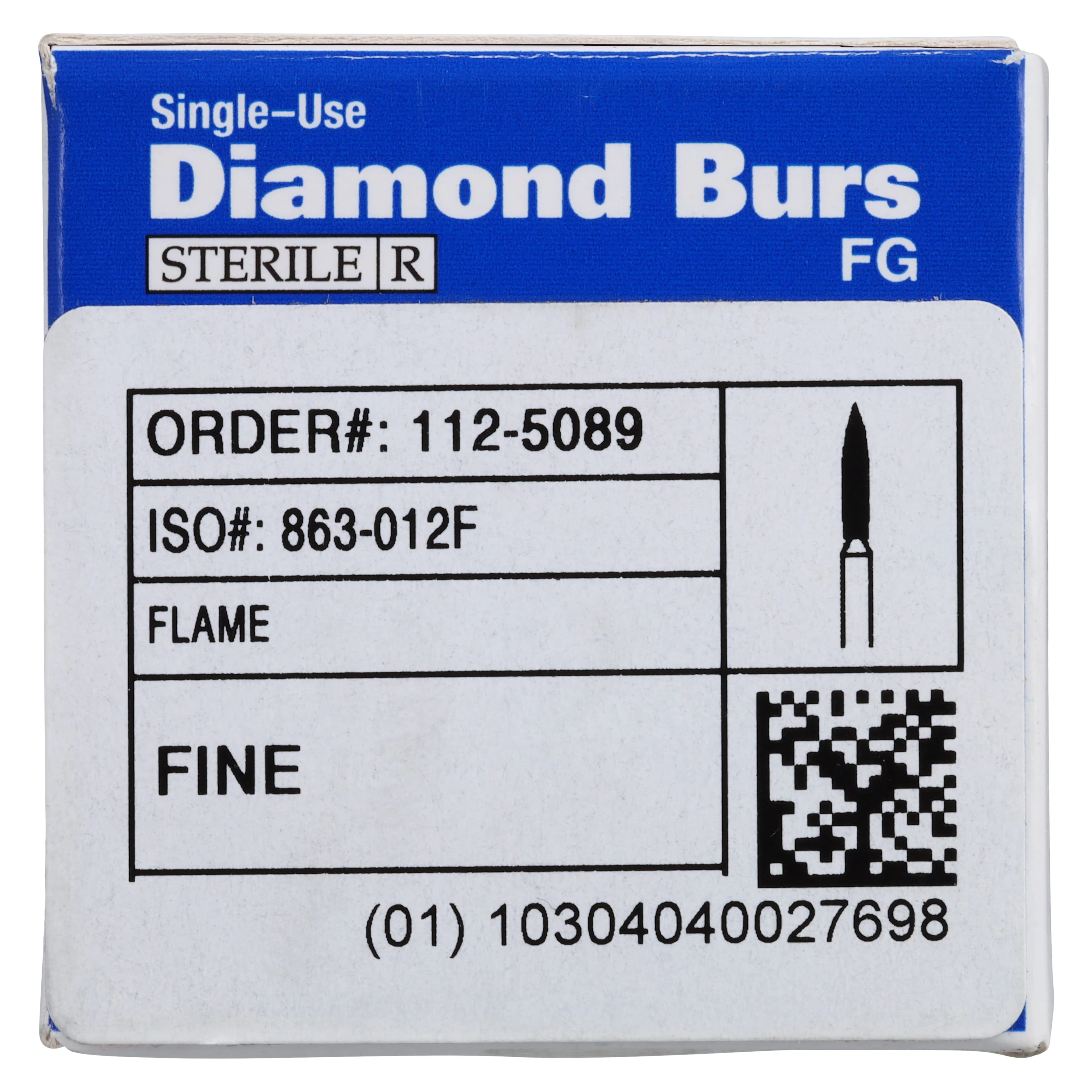 HSI Flame FG Diamond Burs, Single Use, Fine, 25/Box, 863-012F thumbnail 7