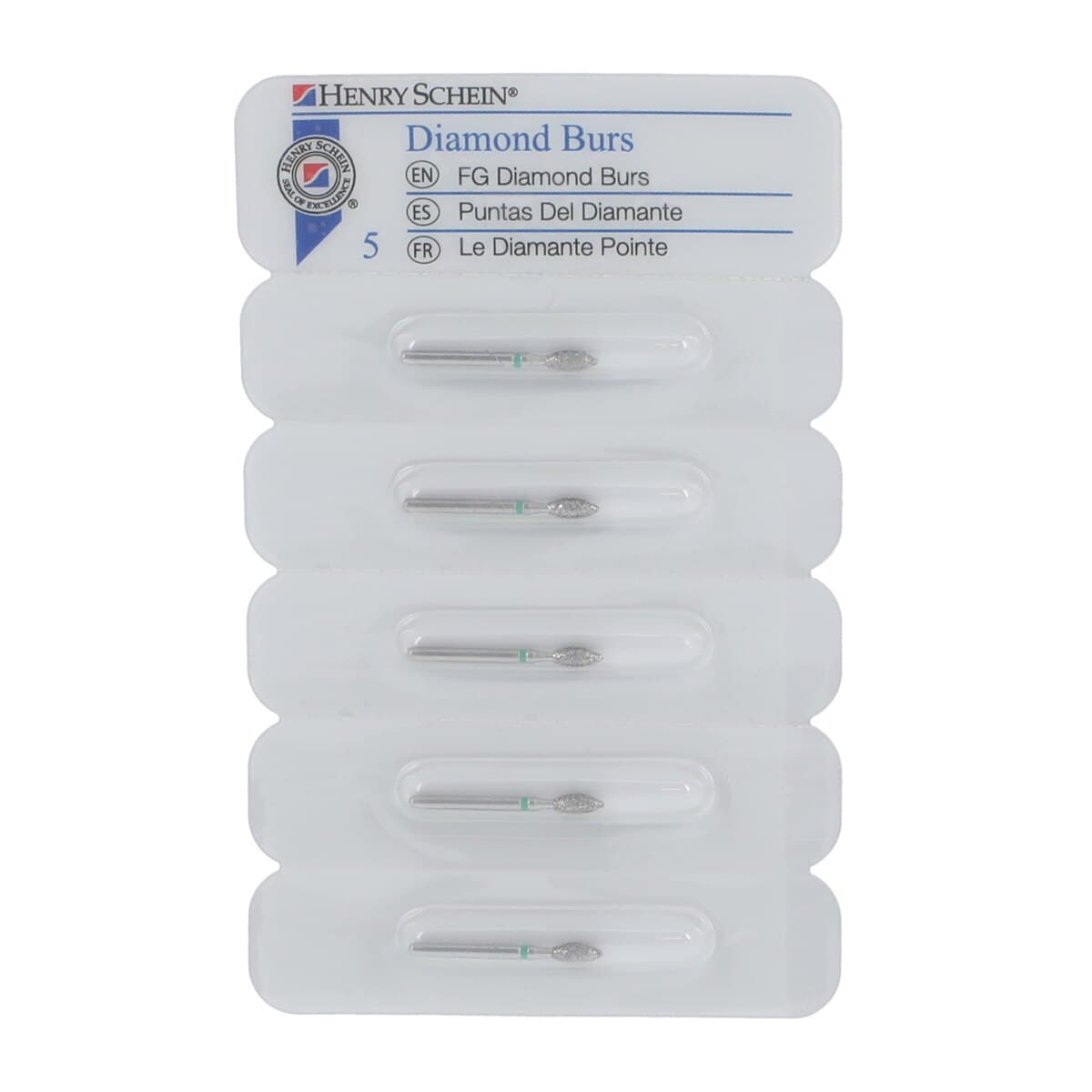 Diamond FG 368-023C Friction Grip Coarse Egg/Football Bur, 5.3 mm, 5/Pk - Diamond FG 368-023C - Image 1