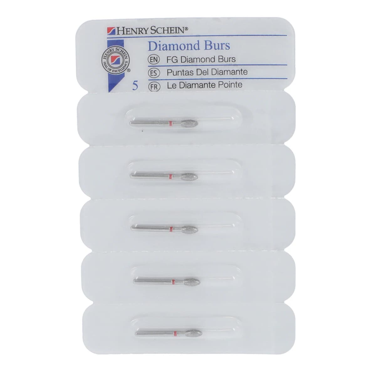 Diamond FG 379-023F Friction Grip Fine Egg/Football Bur, 4.4 mm, 5/Package - Diamond FG 379-023F - Image 1