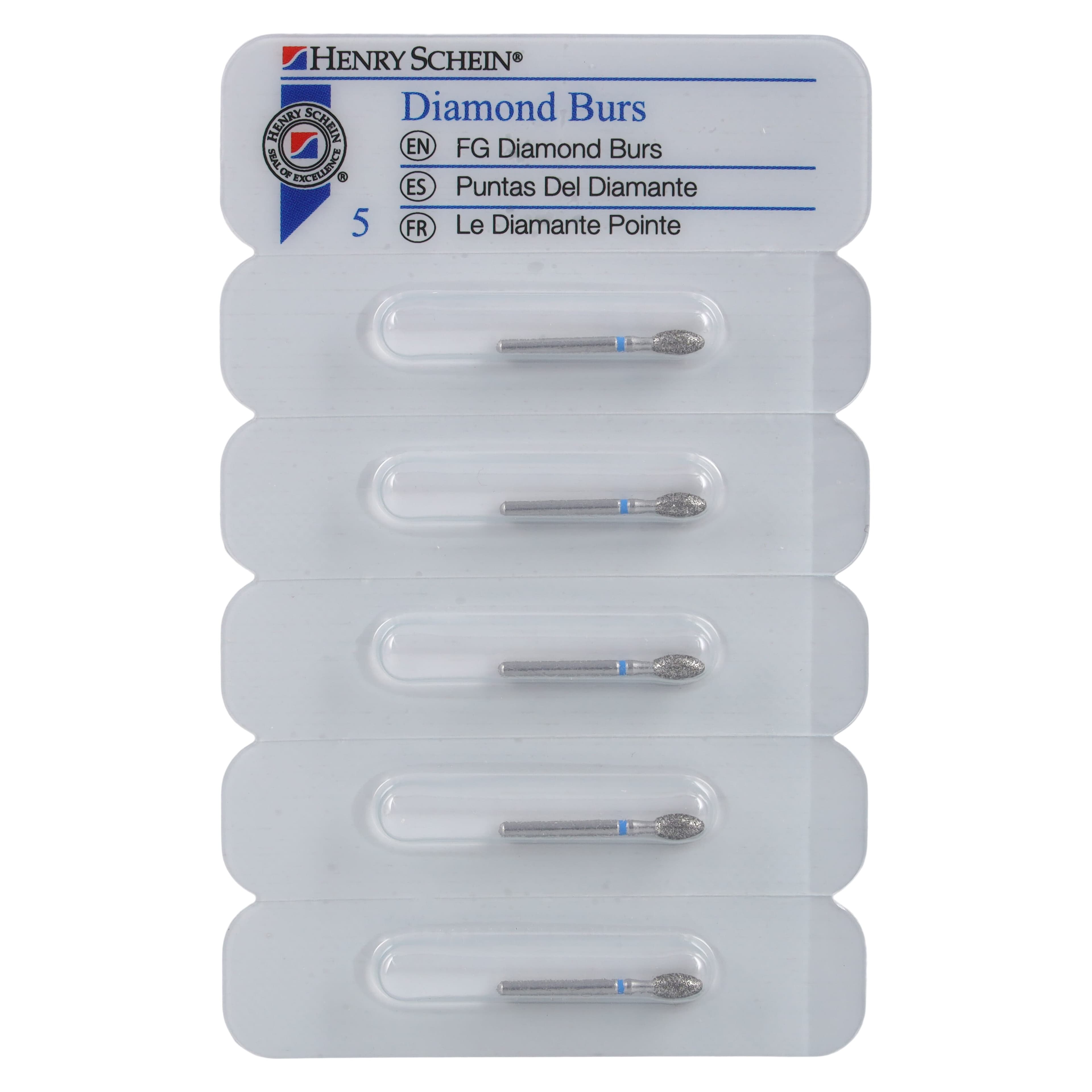 Diamond FG 379-023M Friction Grip Medium Egg/Football Bur, 4.4 mm, 5/Package thumbnail 5