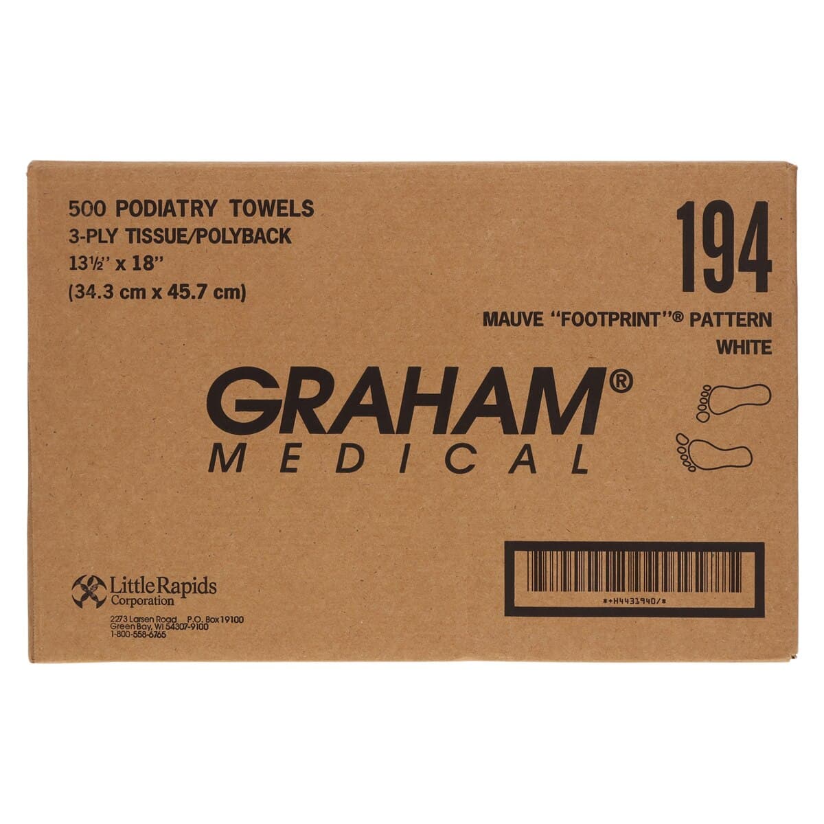 Graham Medical Professional Patient Towel, 3 Ply Tissue/Poly, 13.5 in x 18 in, Mauve, Disposable, 500/Case thumbnail 3