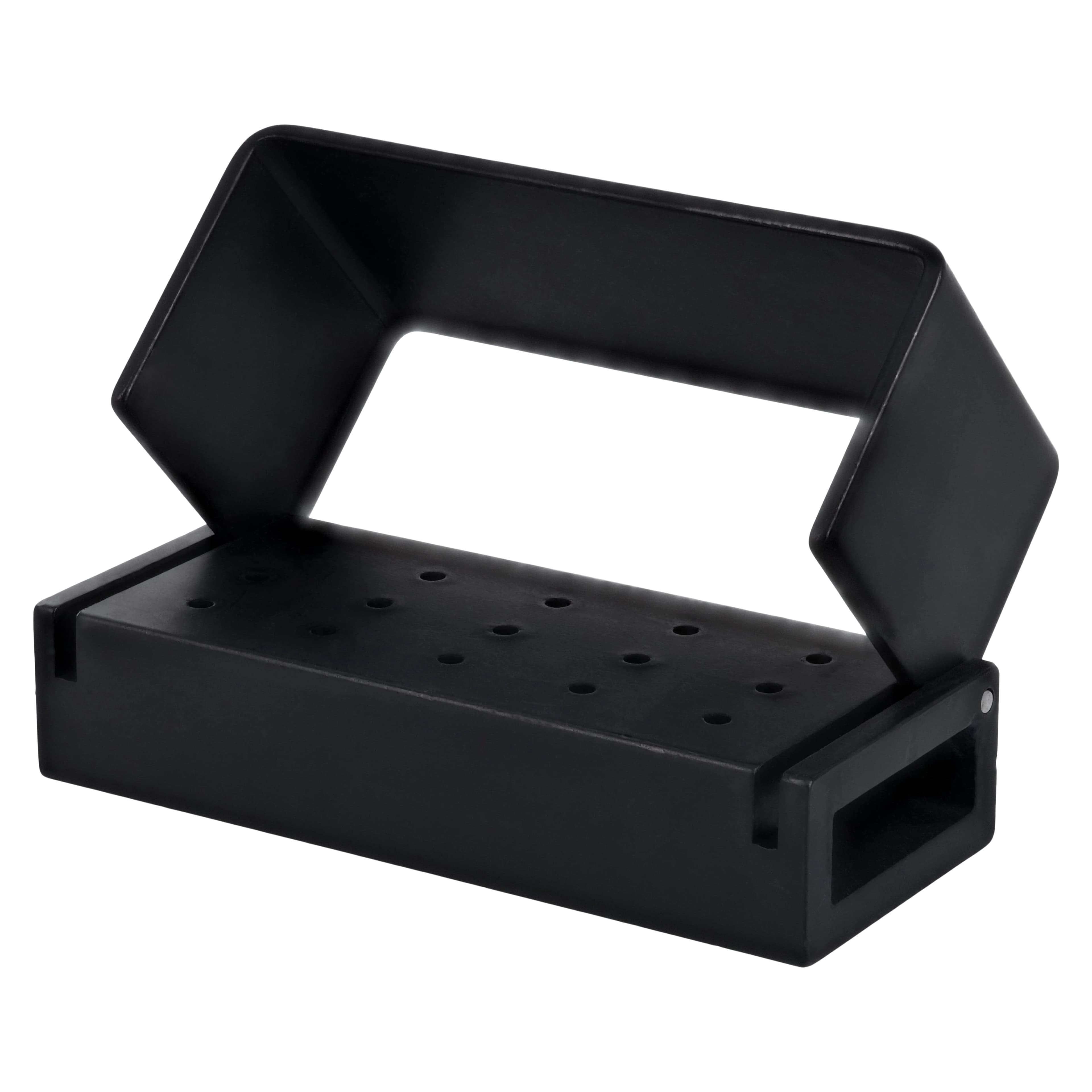 Anodized Aluminum Bur Block, 15 FG Hole, Black, Pivot Lid, 60mm x 31mm x 26mm thumbnail 3