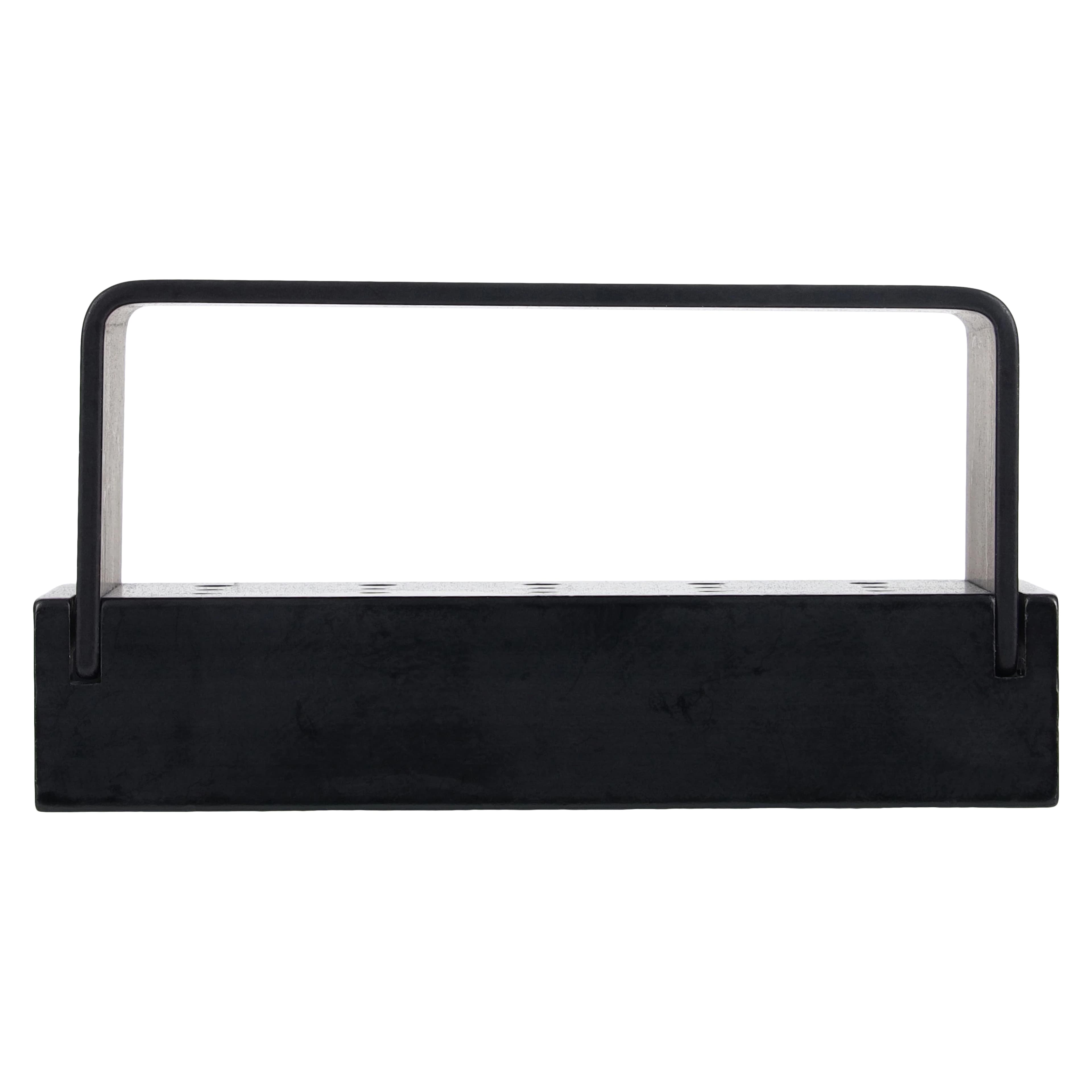 Anodized Aluminum Bur Block, 15 FG Hole, Black, Pivot Lid, 60mm x 31mm x 26mm thumbnail 5