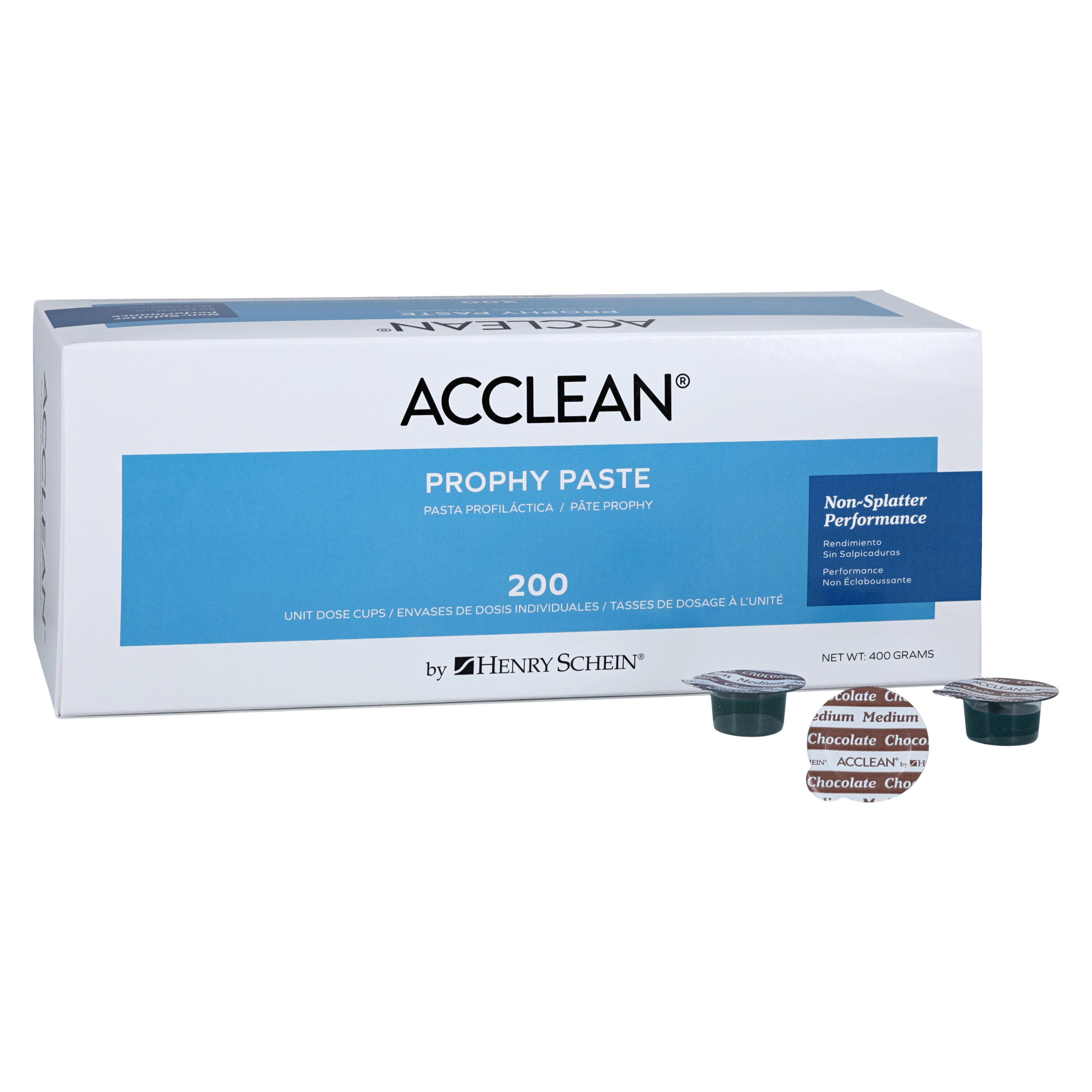 Acclean Prophy Paste Medium, Chocolate, 1.23% APF, Unit Dose Cups, 200/Box - Prophy Paste - Image 1