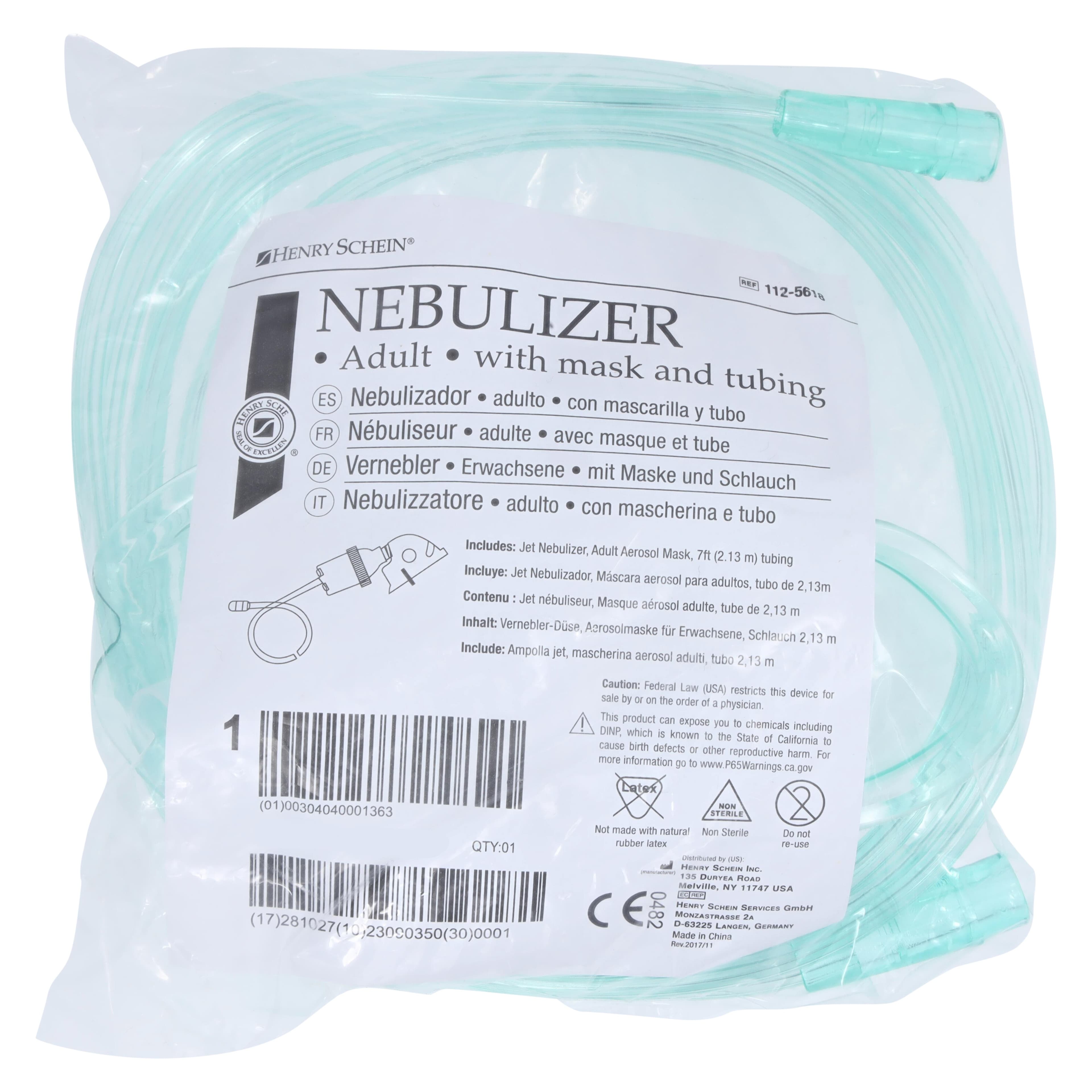 Jet Nebulizer Adult Disposable with 7' Tubing and Mask, Each thumbnail 7