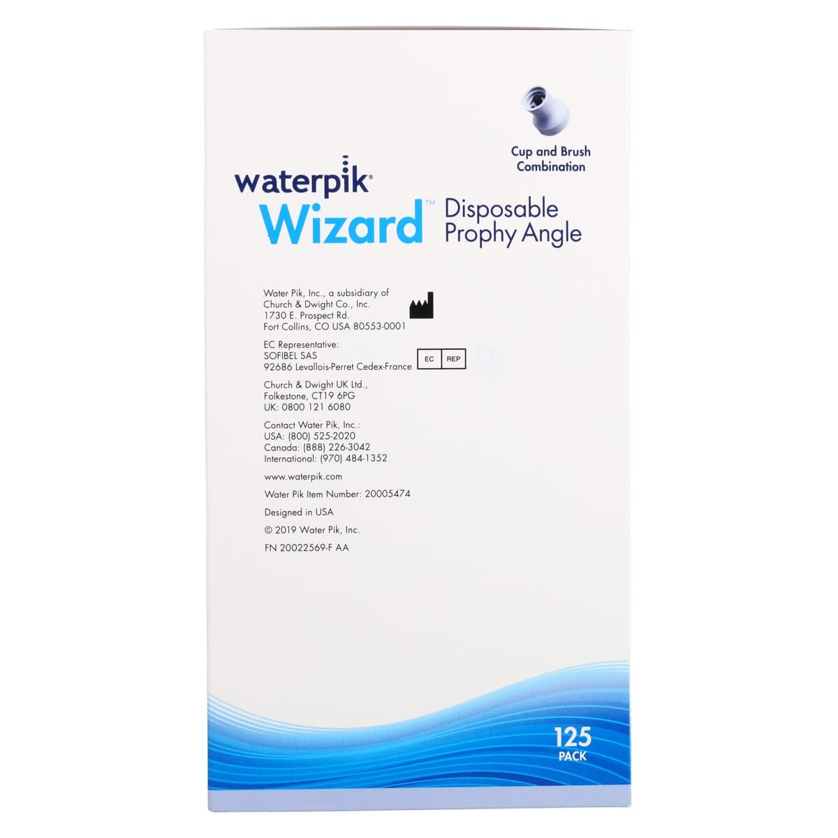 Waterpik Wizard Disposable Prophy Angle, Latex-Free Soft Blue Cup & Brush Combination, 125/Box, 20005474 thumbnail 5