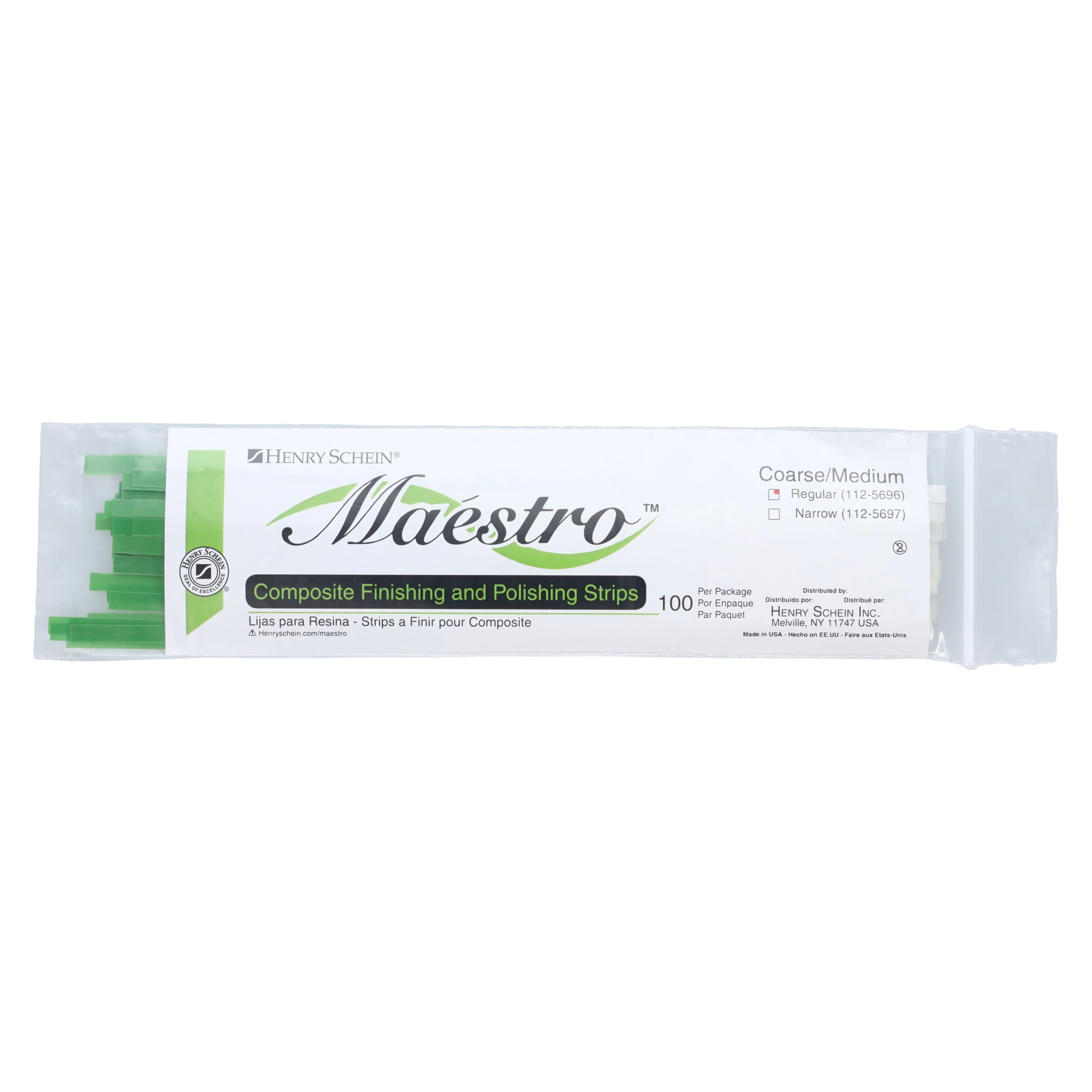 Maestro Finishing & Polishing Strips, Regular, Coarse/Medium, Aluminum Oxide, 100/Bx thumbnail 3