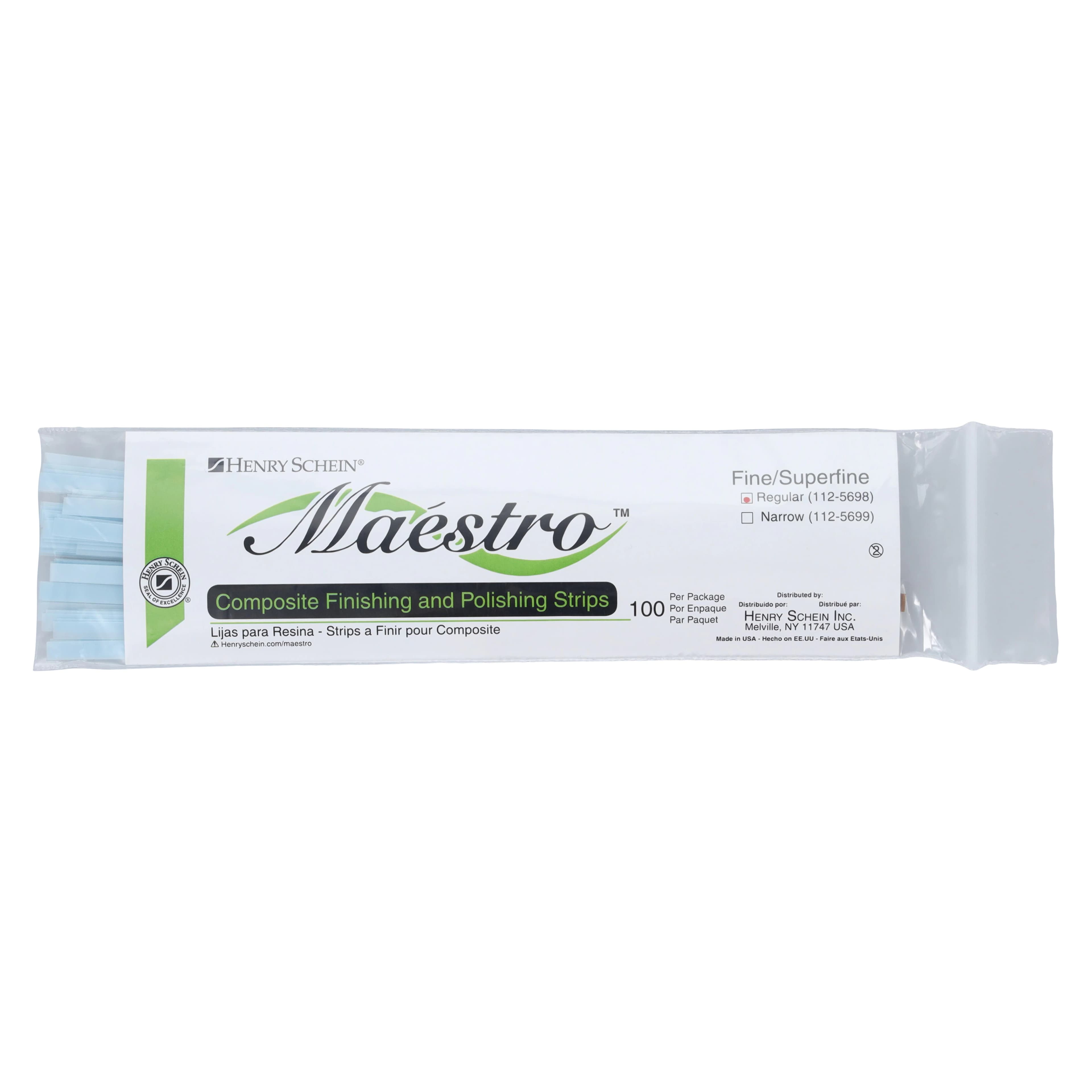 Maestro Finishing & Polishing Strips, Regular, Fine/Superfine, Aluminum Oxide, 100/Box thumbnail 3