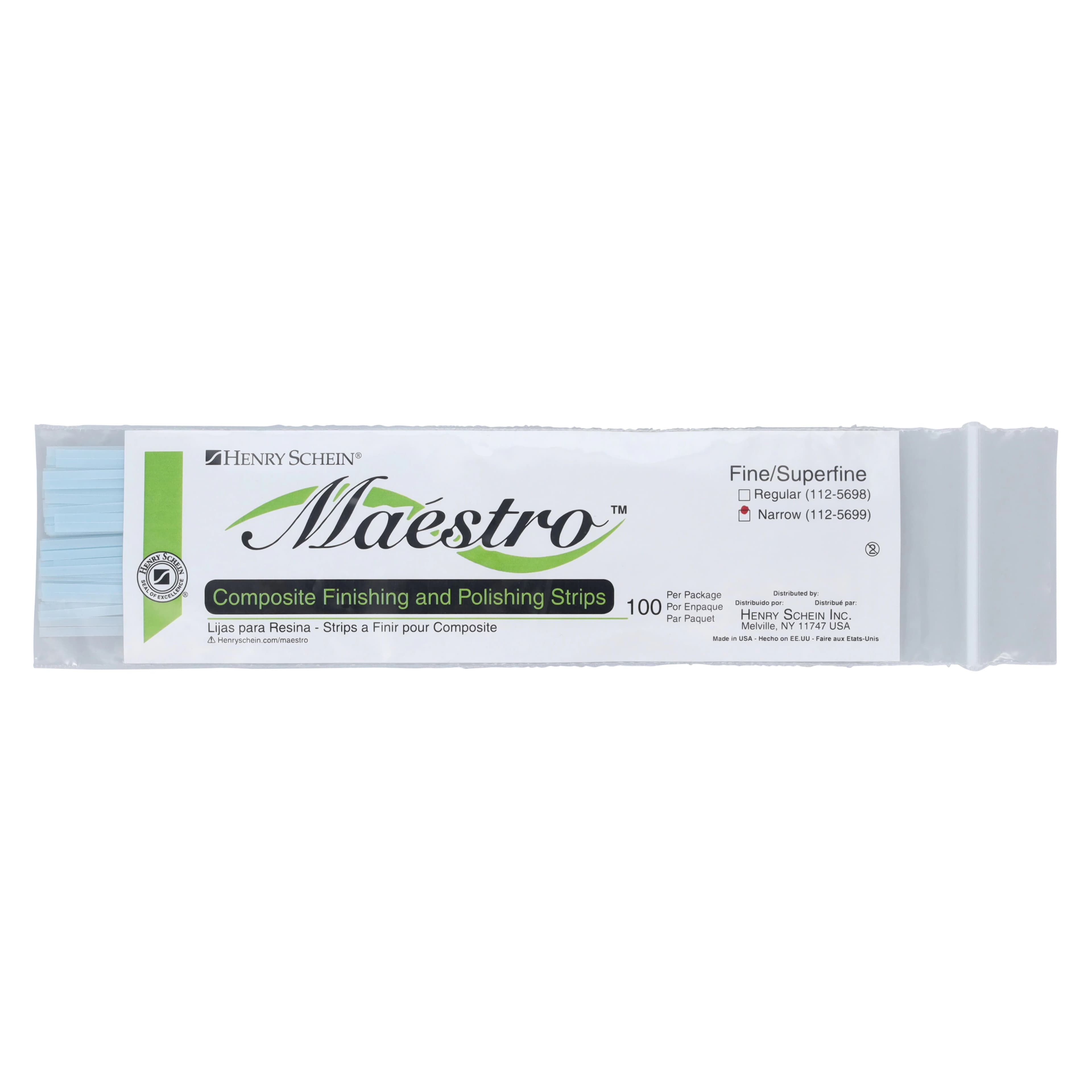 Maestro Finishing & Polishing Strips, Narrow, Fine/Superfine, Aluminum Oxide, 100/Box thumbnail 3
