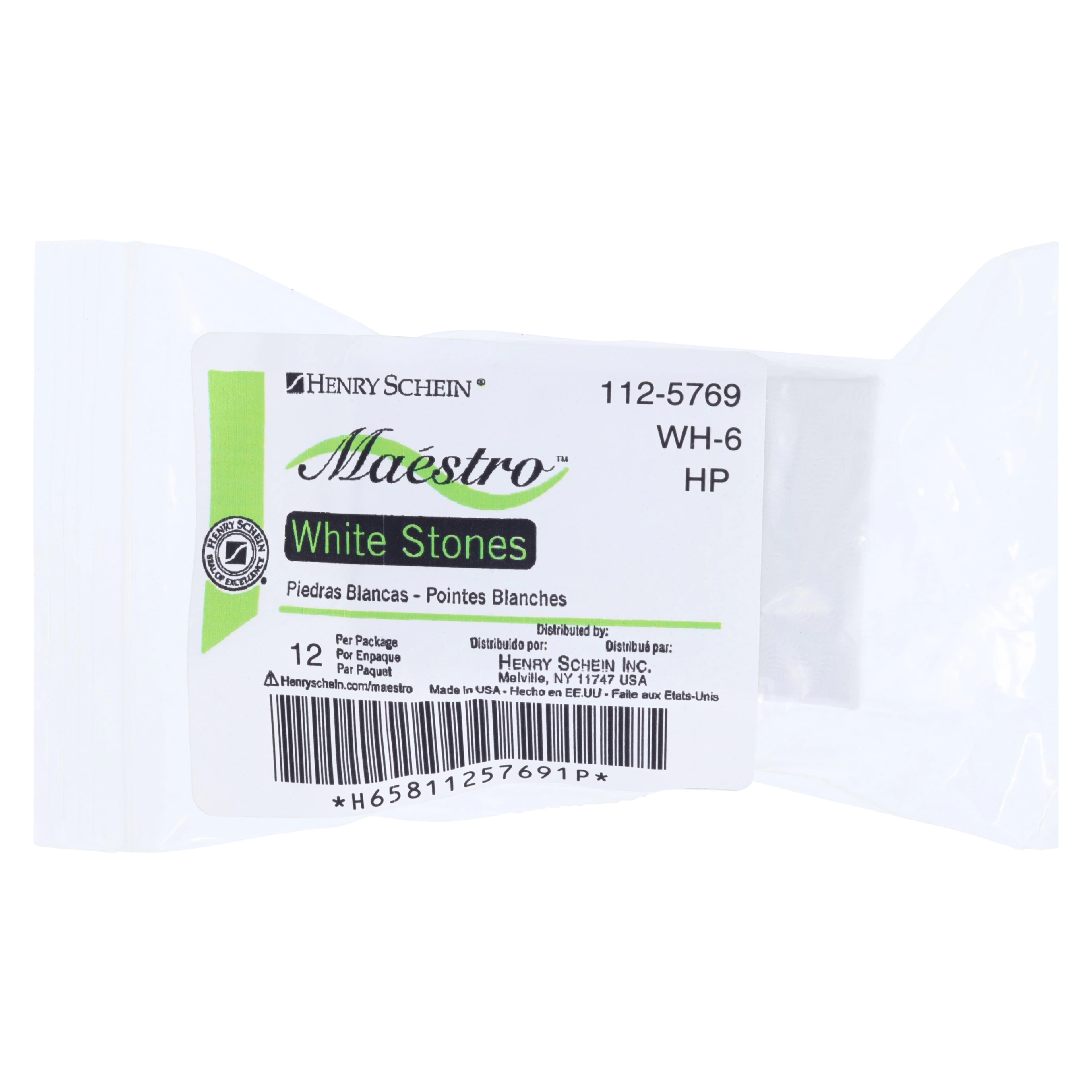 Maestro White Mounted Stones, Aluminum Oxide, Handpiece WH6, 12/Pkg thumbnail 2