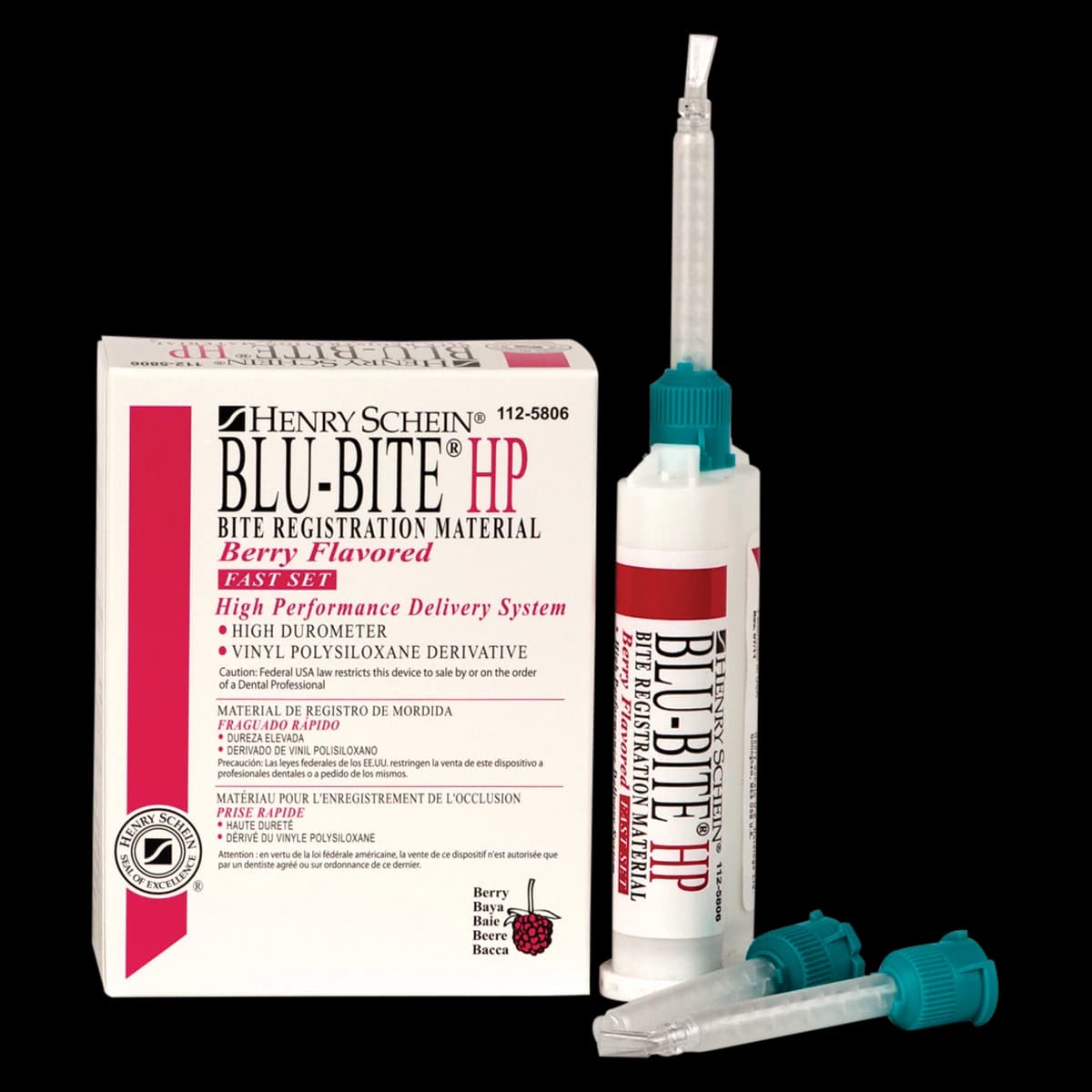 Blu-Bite HP Fast Set Bite Registration Material, Mousse-Like, Berry, Vinyl Polysiloxane, 2/Bx - Blu-Bite HP Bite Registration Material - Image 1