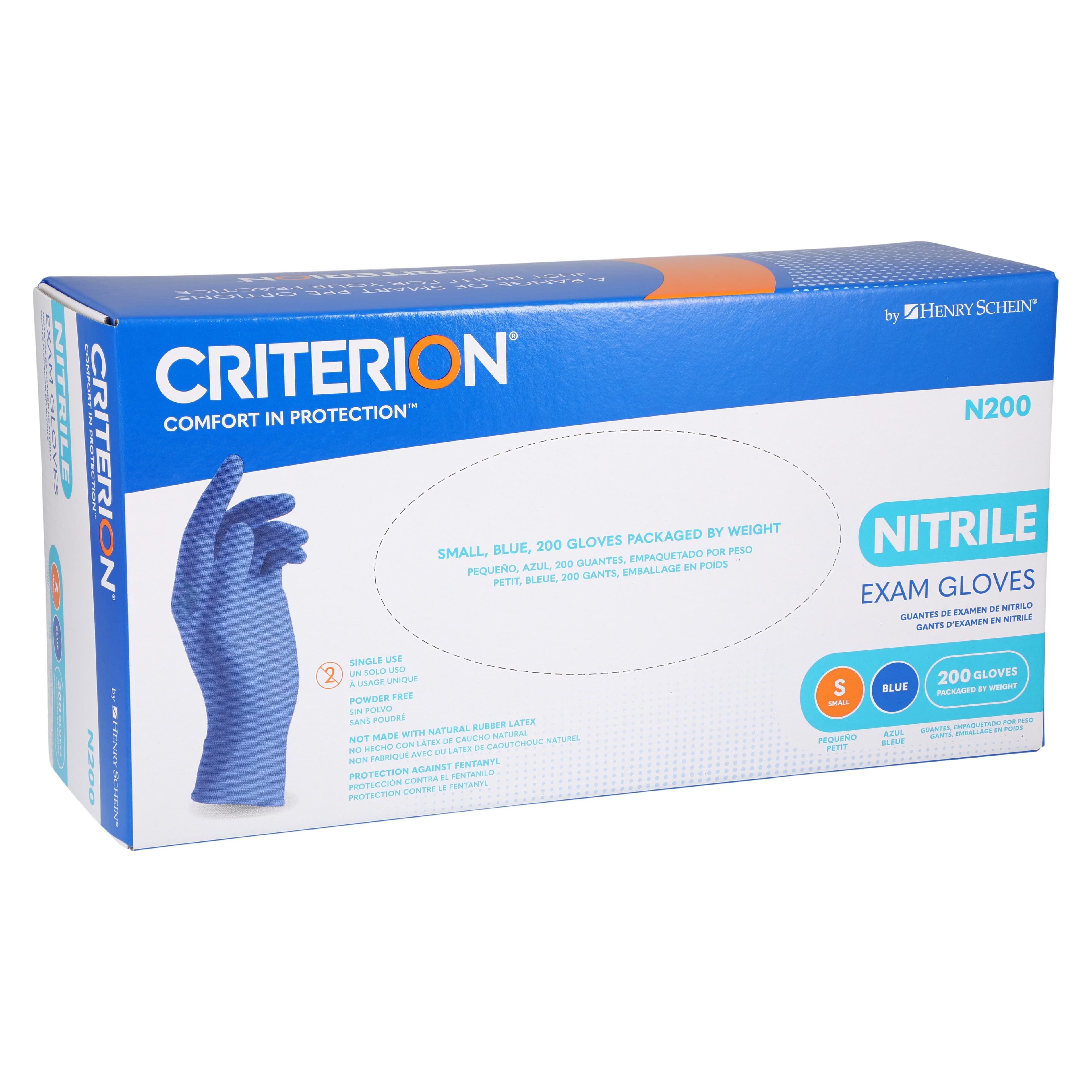 Criterion N200 Nitrile Exam Gloves, Powder Free, Non-Sterile, Small, Blue, 2000/Case thumbnail 4