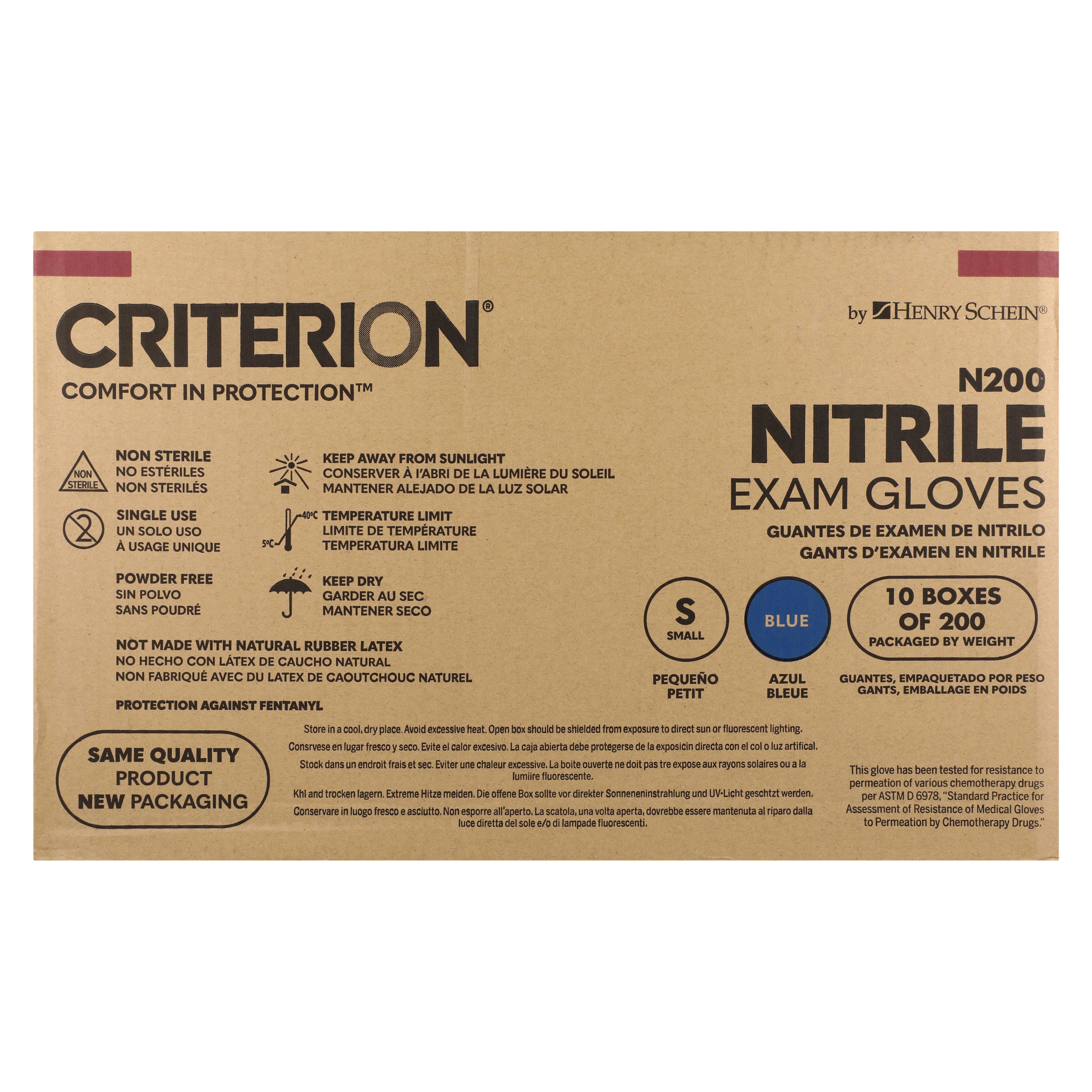 Criterion N200 Nitrile Exam Gloves, Powder Free, Non-Sterile, Small, Blue, 2000/Case thumbnail 8