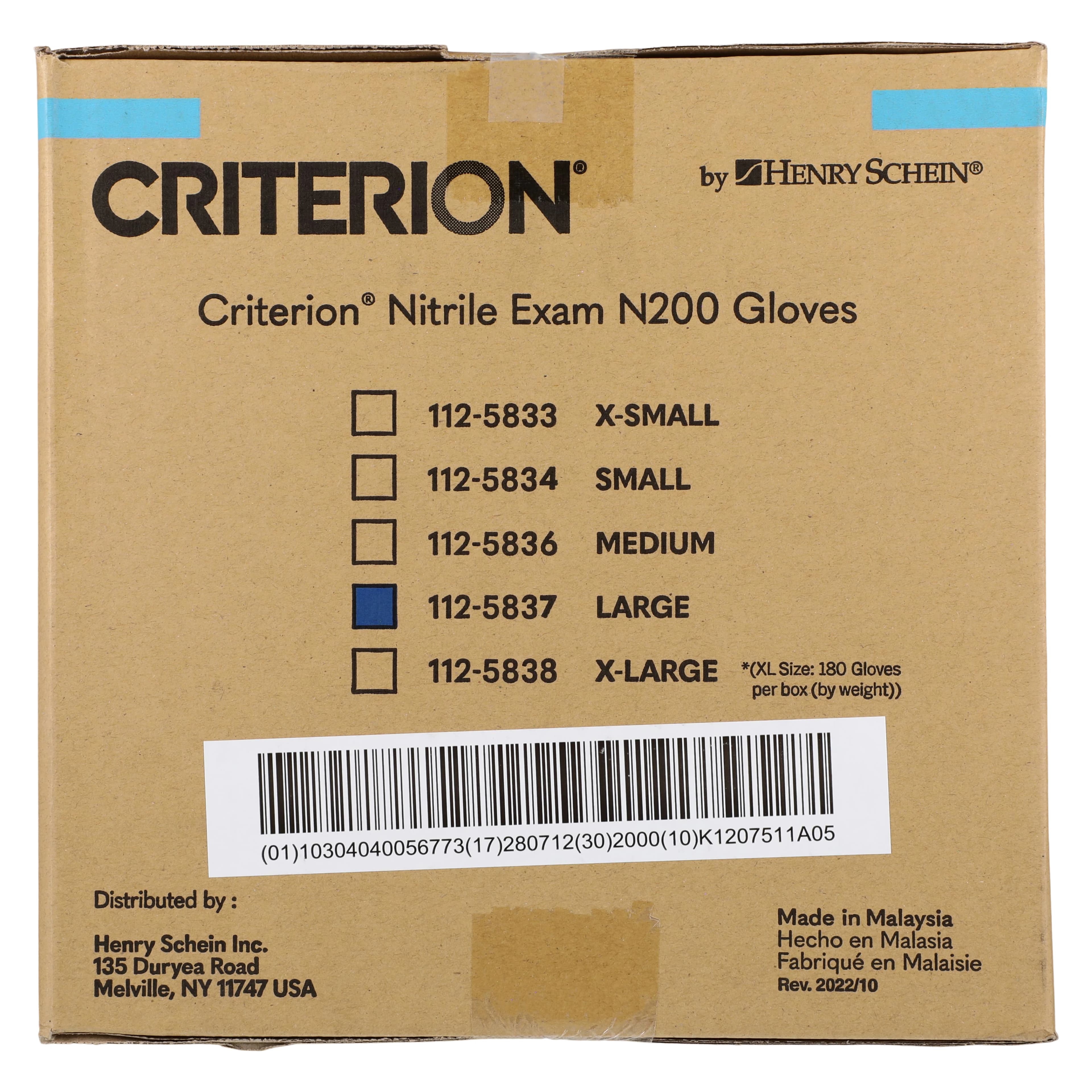 Criterion N200 Nitrile Exam Gloves, Powder Free, Large, Blue, Non-Sterile, 2000/Case thumbnail 9