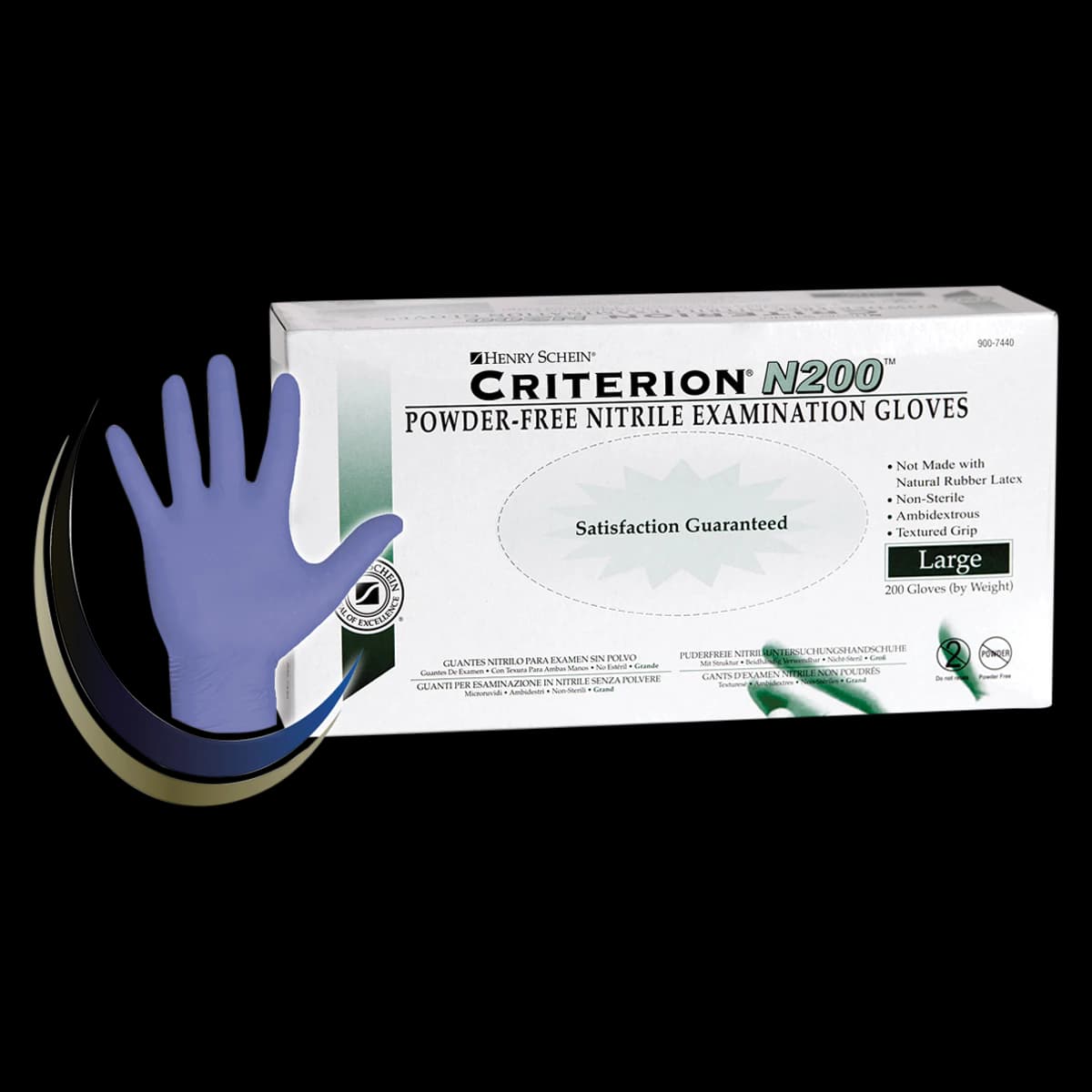 Criterion N200 Nitrile Exam Gloves, Powder Free, Large, Blue, Non-Sterile, 2000/Case - DYLS Criterion N200 Glove PF - Image 1