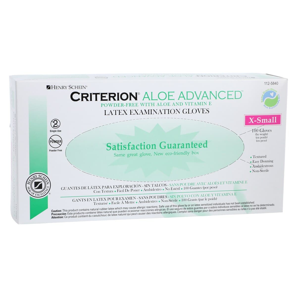 Criterion Latex Exam Gloves with Aloe and Vitamin E, X-Small, Powder-Free, Non-Sterile, White, 100/Box thumbnail 5