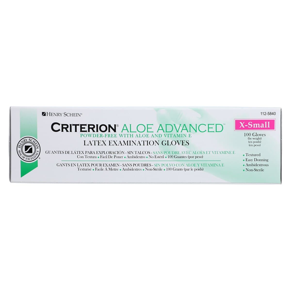 Criterion Latex Exam Gloves with Aloe and Vitamin E, X-Small, Powder-Free, Non-Sterile, White, 100/Box thumbnail 7