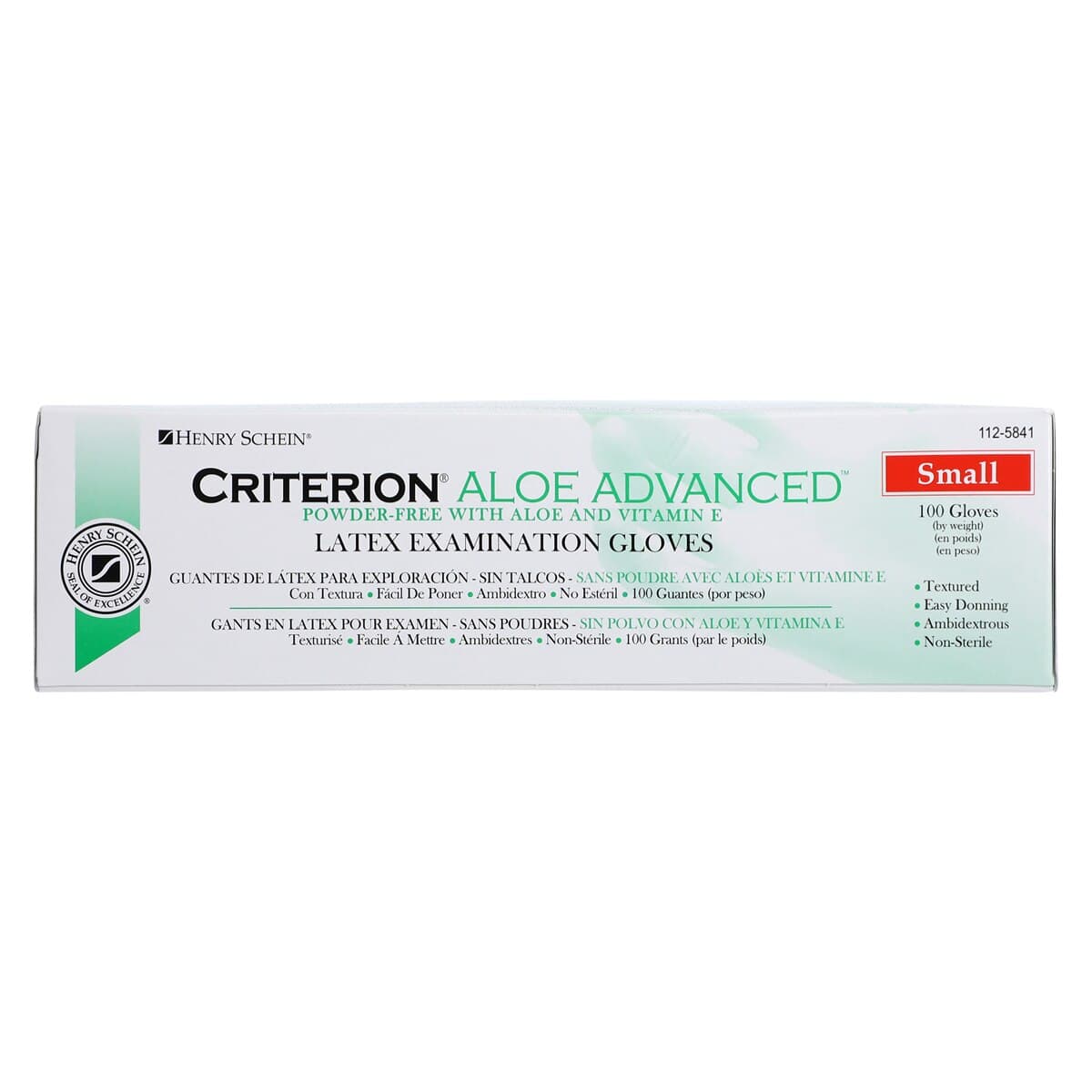 Criterion Latex Exam Gloves with Aloe and Vitamin E, Small, Powder-Free, Non-Sterile, White, 100/Box thumbnail 5