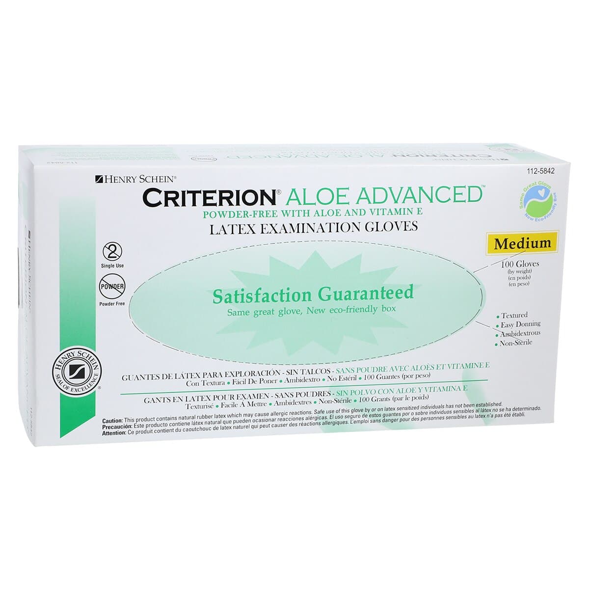 Criterion Latex Exam Gloves with Aloe and Vitamin E, Medium, White, Non-Sterile, 100/Box thumbnail 4
