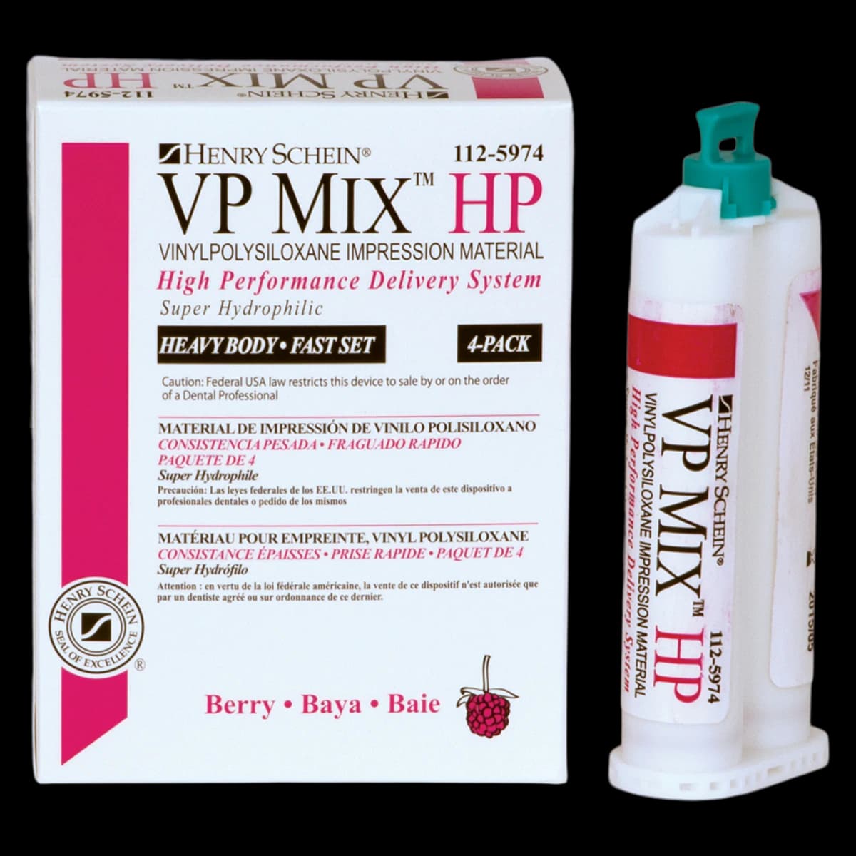 VP Mix HP VPS Impression Material, Fast Set, Heavy Body, Berry, 4/Box thumbnail 2