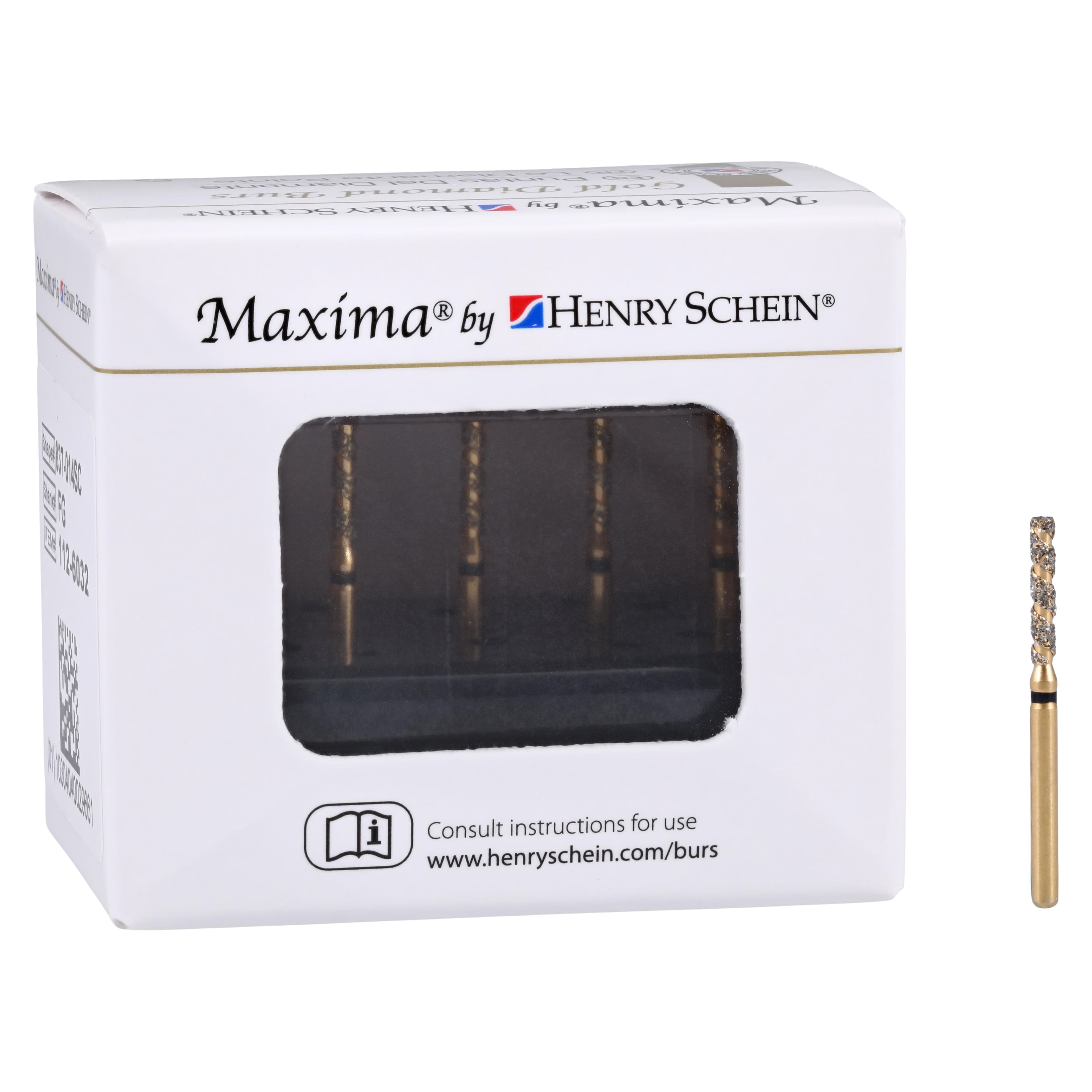 Maxima SC Diamond FG XCoarse Flat End Cylinder Bur, Friction Grip, 837-014SC, 5/Pk thumbnail 4