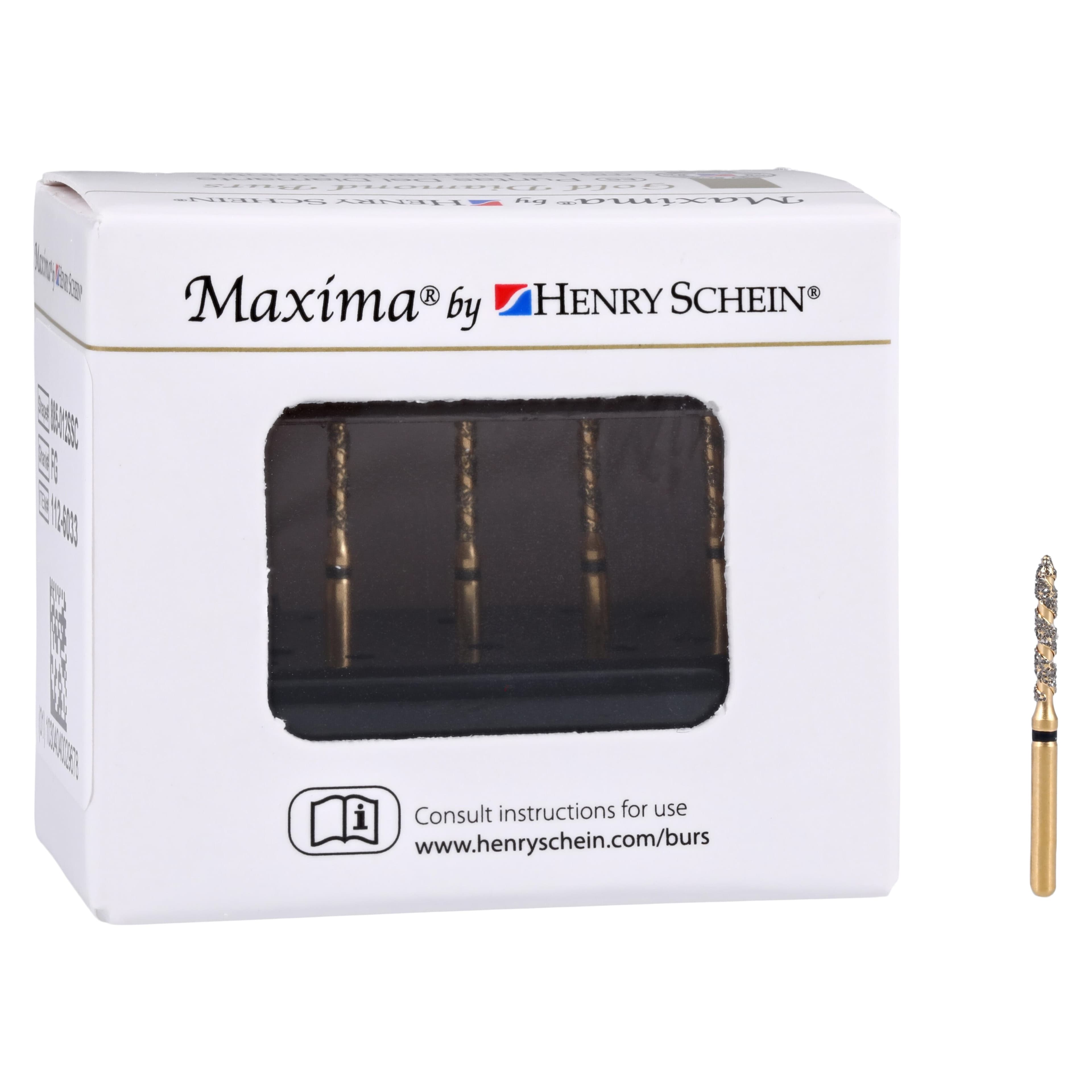 Maxima SC Diamond FGSS XCoarse Beveled Cylinder Spiral Cut Bur, 885-012SC, 5/Package thumbnail 5