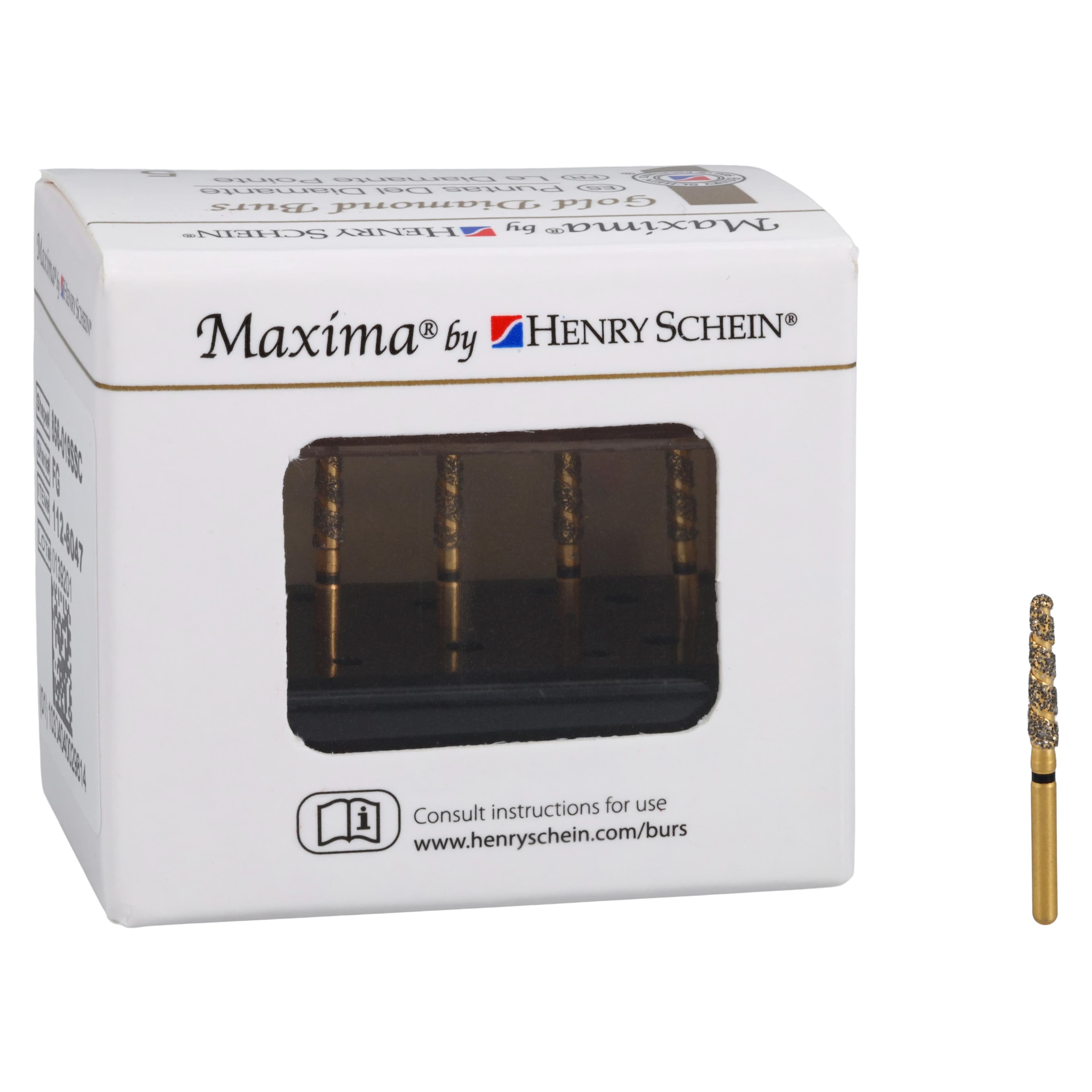 Maxima SC Diamond FGSS XCoarse Round End Taper Spiral Cut Bur, 856-019SC, 5/Pk thumbnail 5