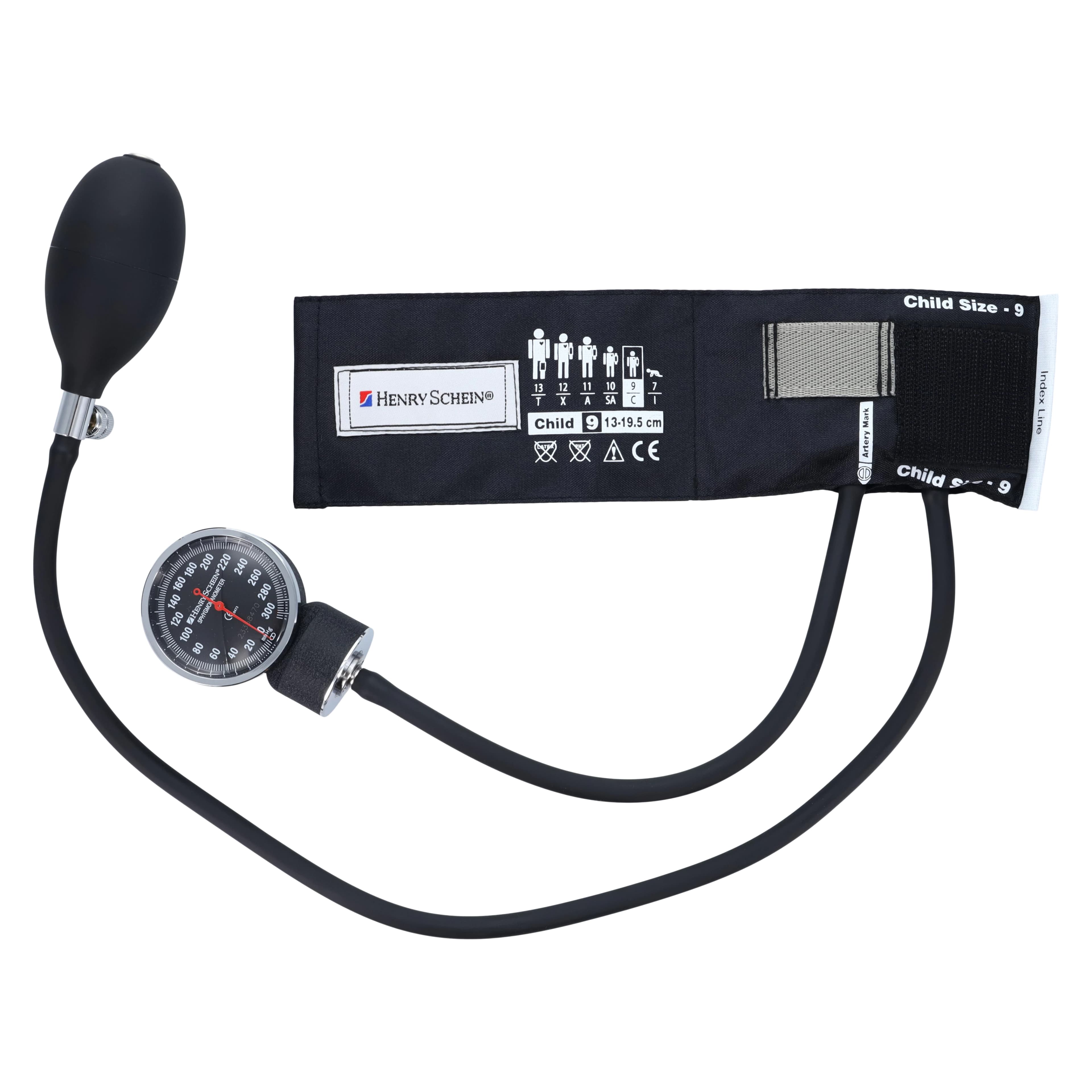 Henry Schein Pocket Sphyg Pro LF Aneroid Sphygmomanometer, Size 9, Black, Latex-Free, Arm Dial Display, Each thumbnail 3