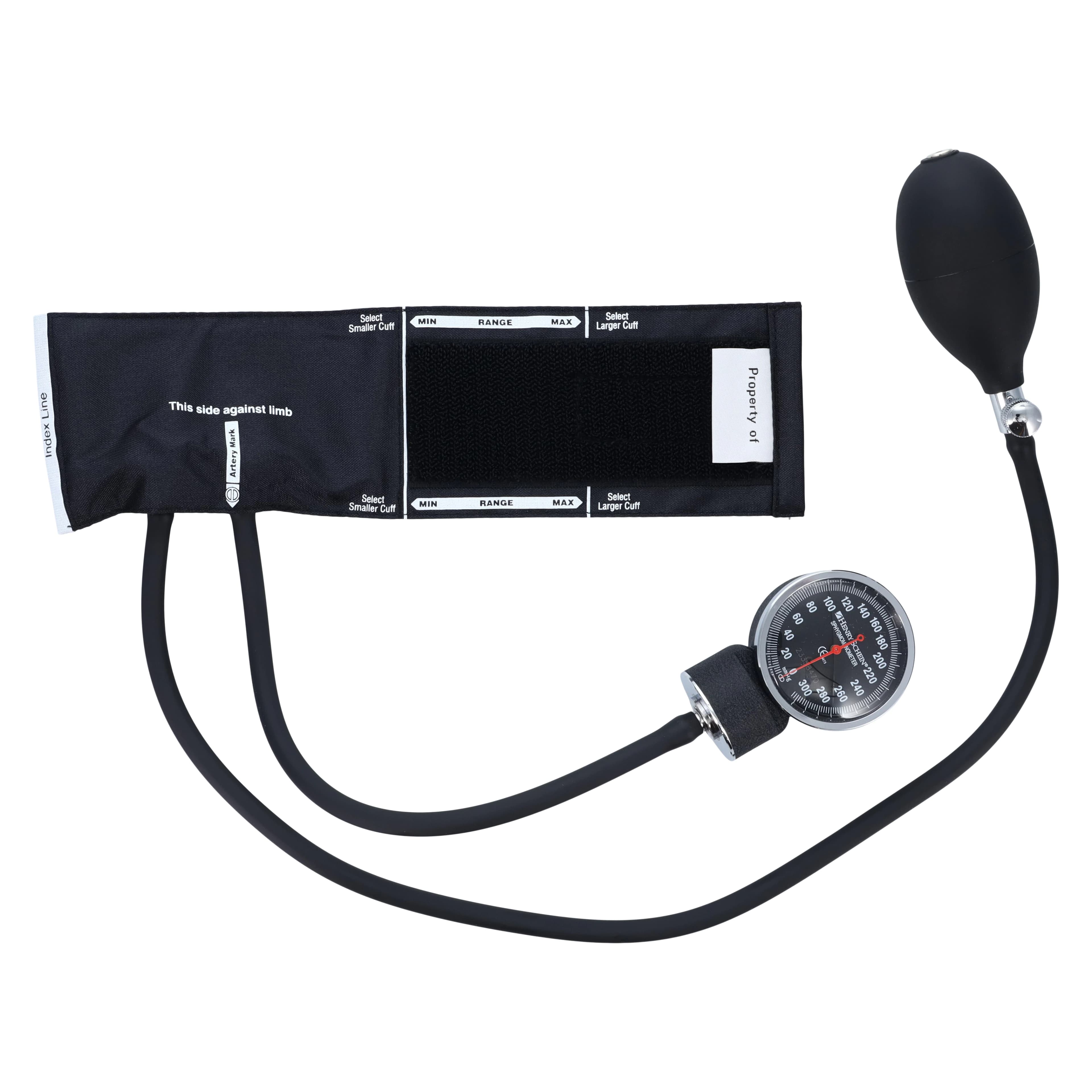 Henry Schein Pocket Sphyg Pro LF Aneroid Sphygmomanometer, Size 9, Black, Latex-Free, Arm Dial Display, Each thumbnail 4