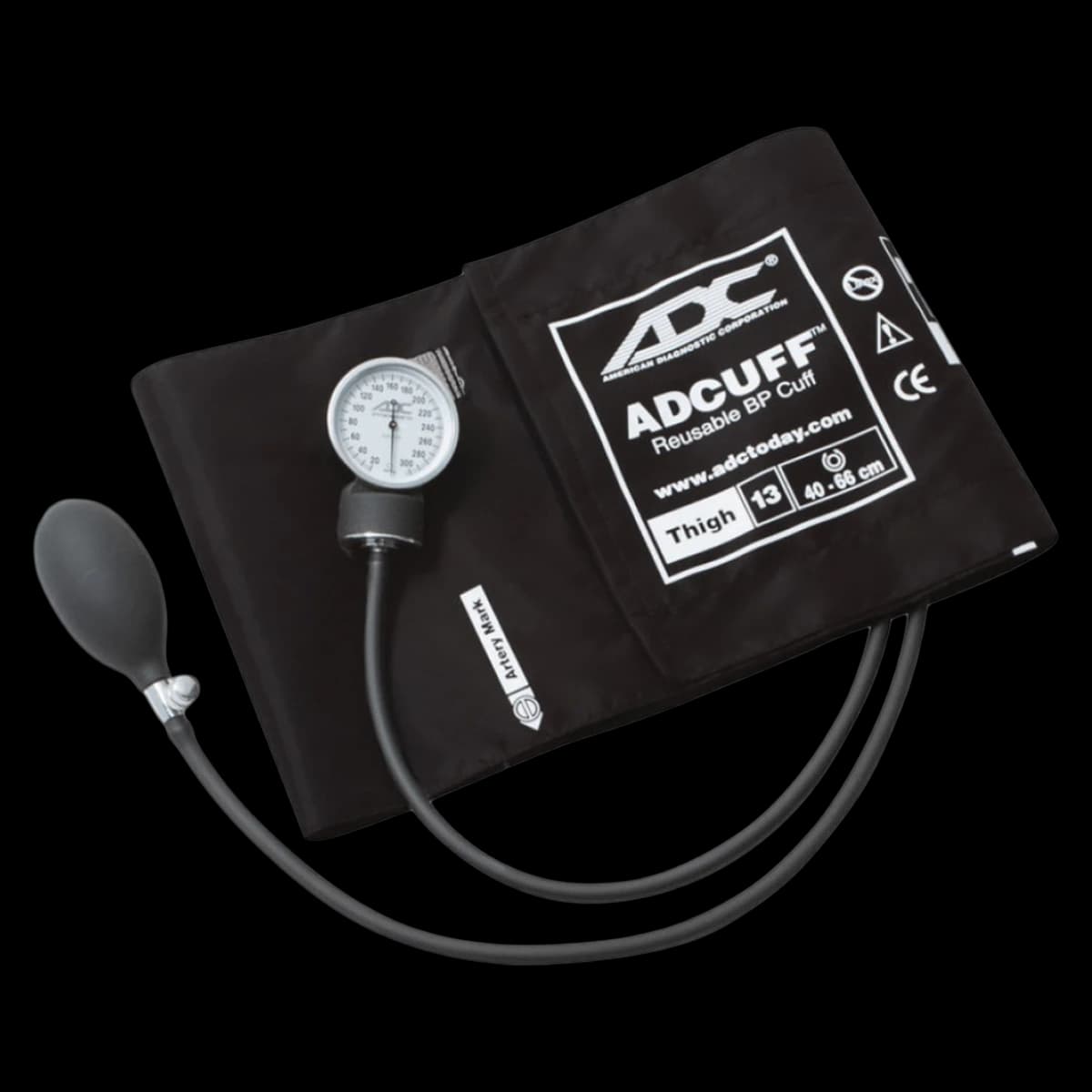 Henry Schein Prosphyg Aneroid Sphygmomanometer, Size 13, Black, Latex-Free, Thigh Dial Display thumbnail 2