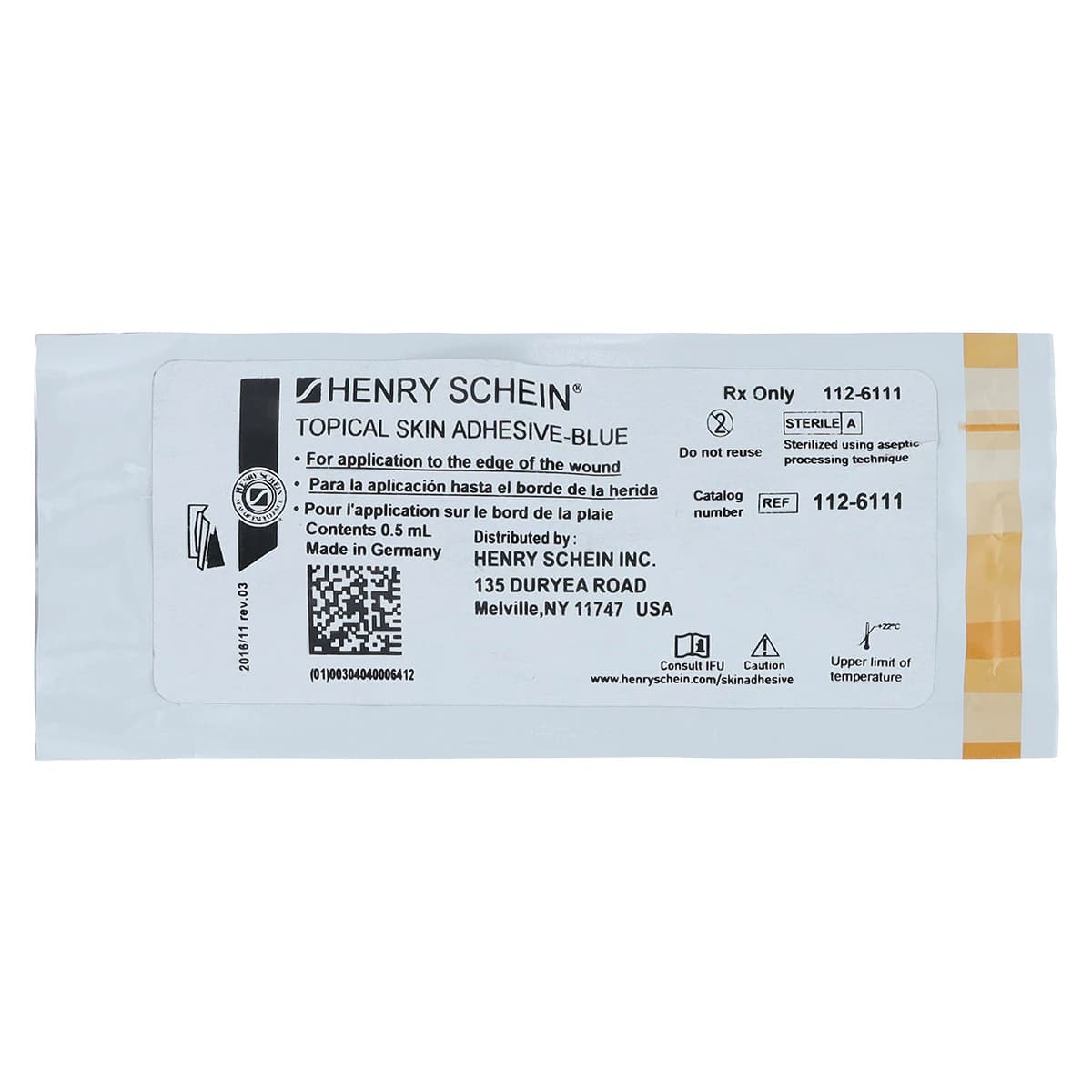 Henry Schein Topical Skin Adhesive, 2-Octyl Cyanoacrylate, Blue, 0.5mL, Each thumbnail 2