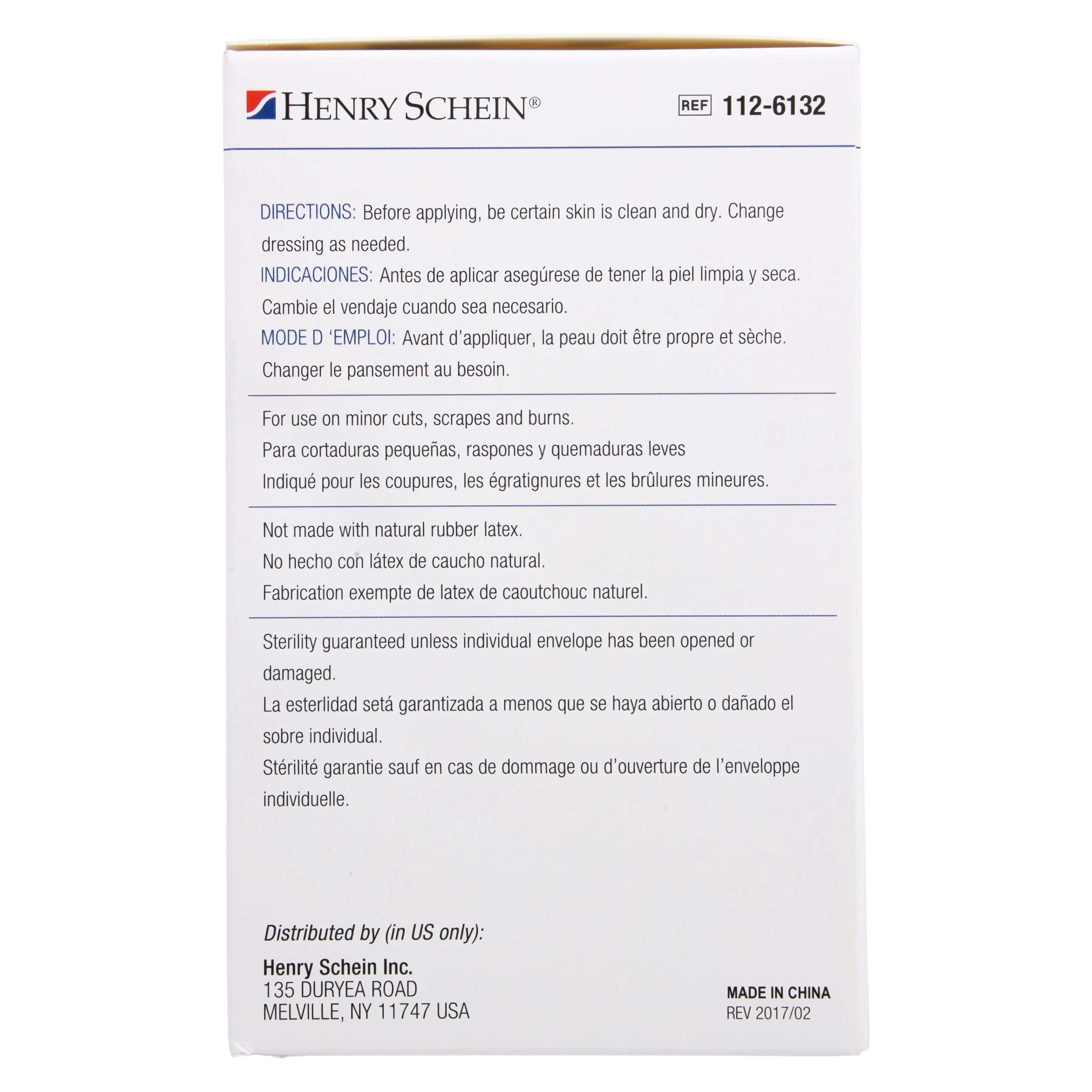 Henry Schein Adhesive Bandage Fabric Strip, 3/4" x 3", Flesh, Sterile, 100/Box thumbnail 3