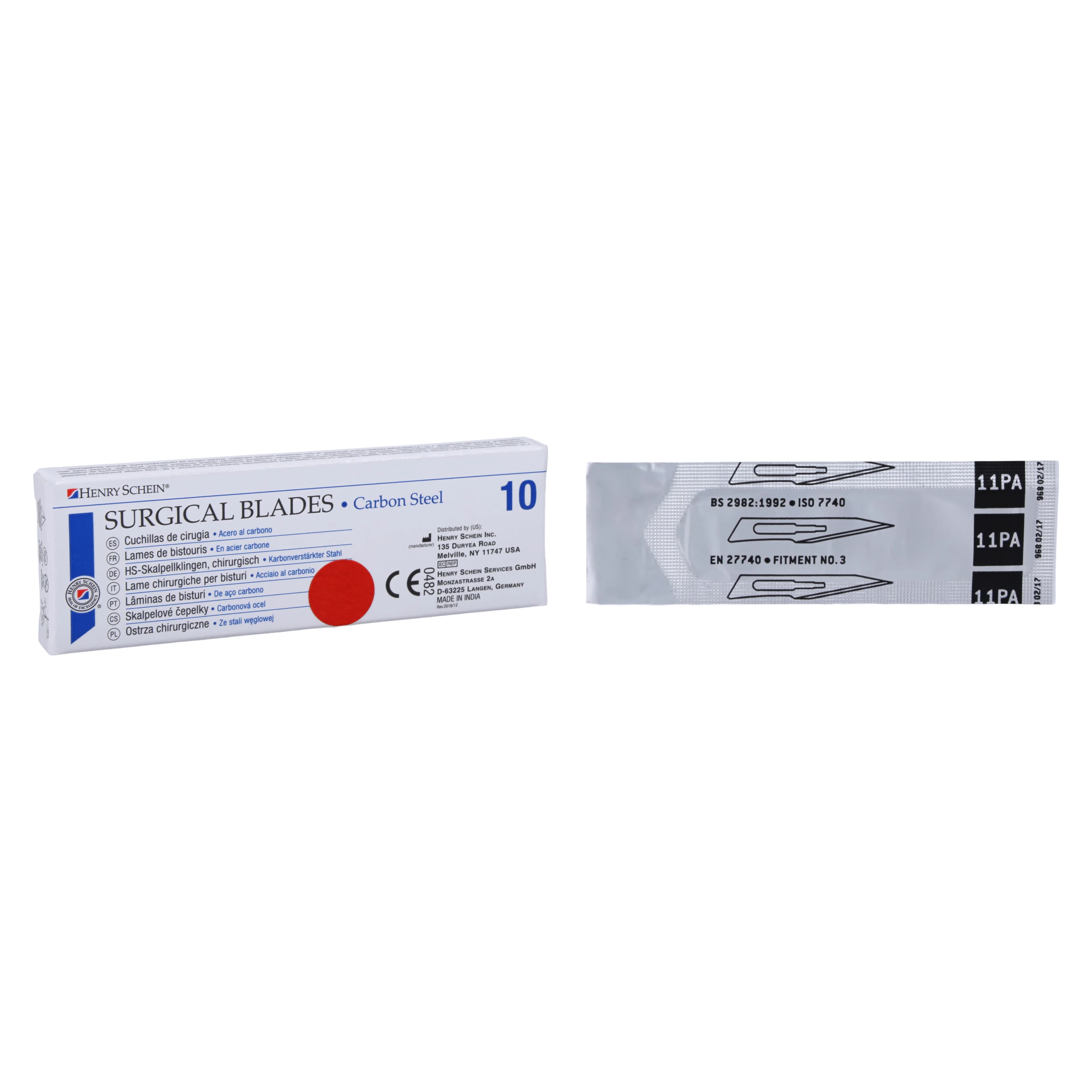 Henry Schein Surgeon Blades Carbon Steel, Sterile, #11, 10/Bx thumbnail 2