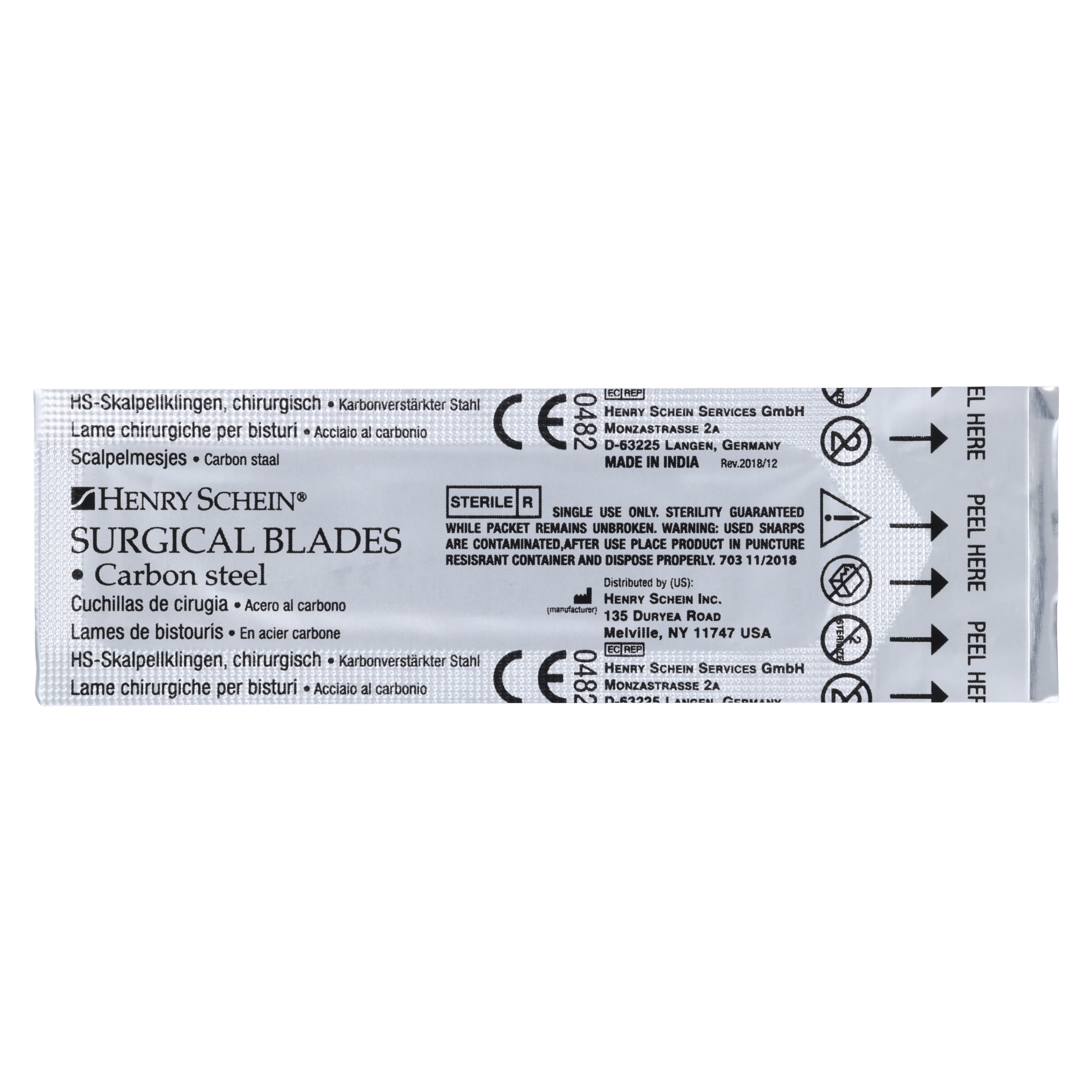 Henry Schein Surgeon Blades Carbon Steel, Sterile, #11, 10/Bx thumbnail 4