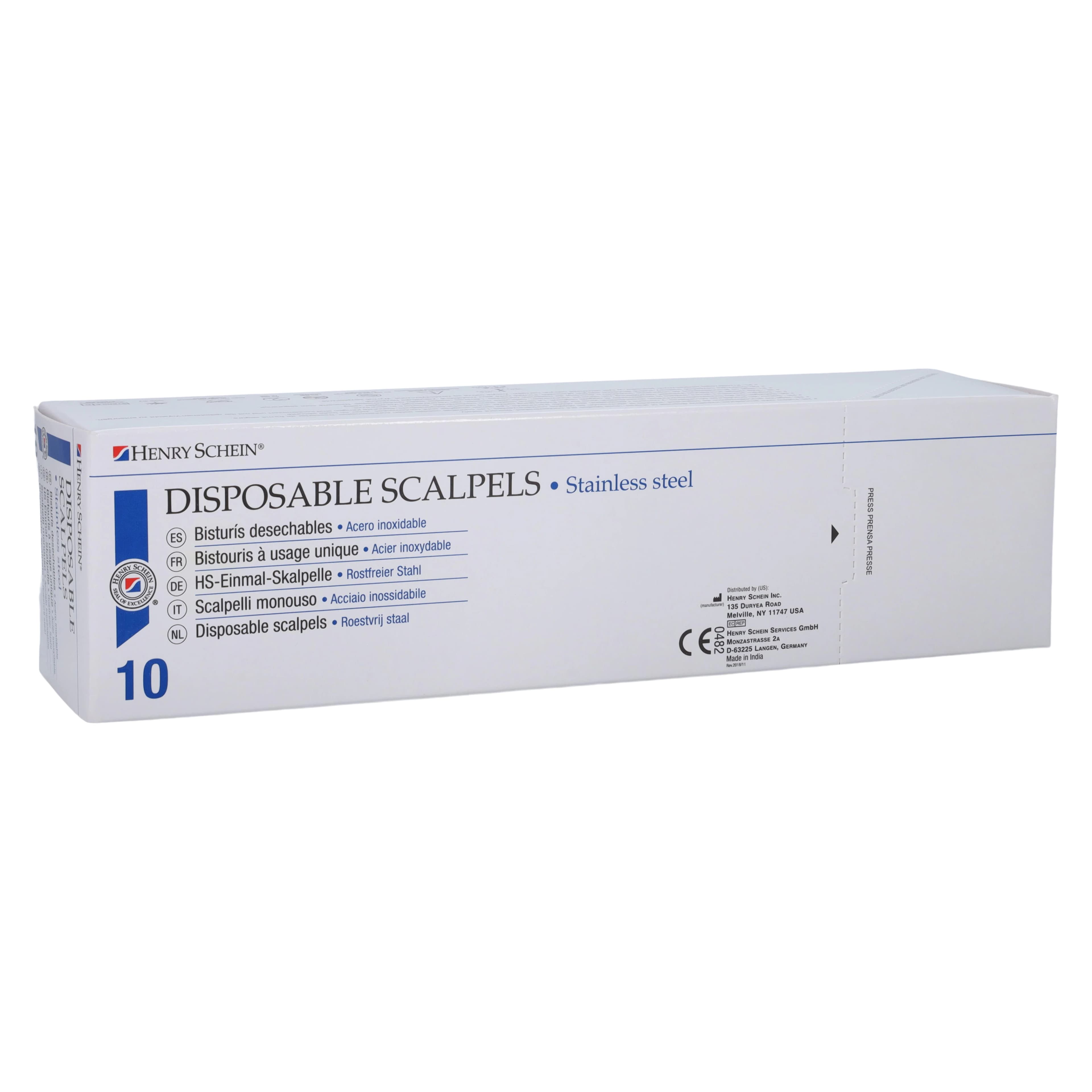 Henry Schein Disposable Surgical Scalpel #12, Stainless Steel, Sterile, 01KTRZ2KYP0J3NMNP78F2GZ6Y2 - Scalpels Disposable Sterile - Image 1