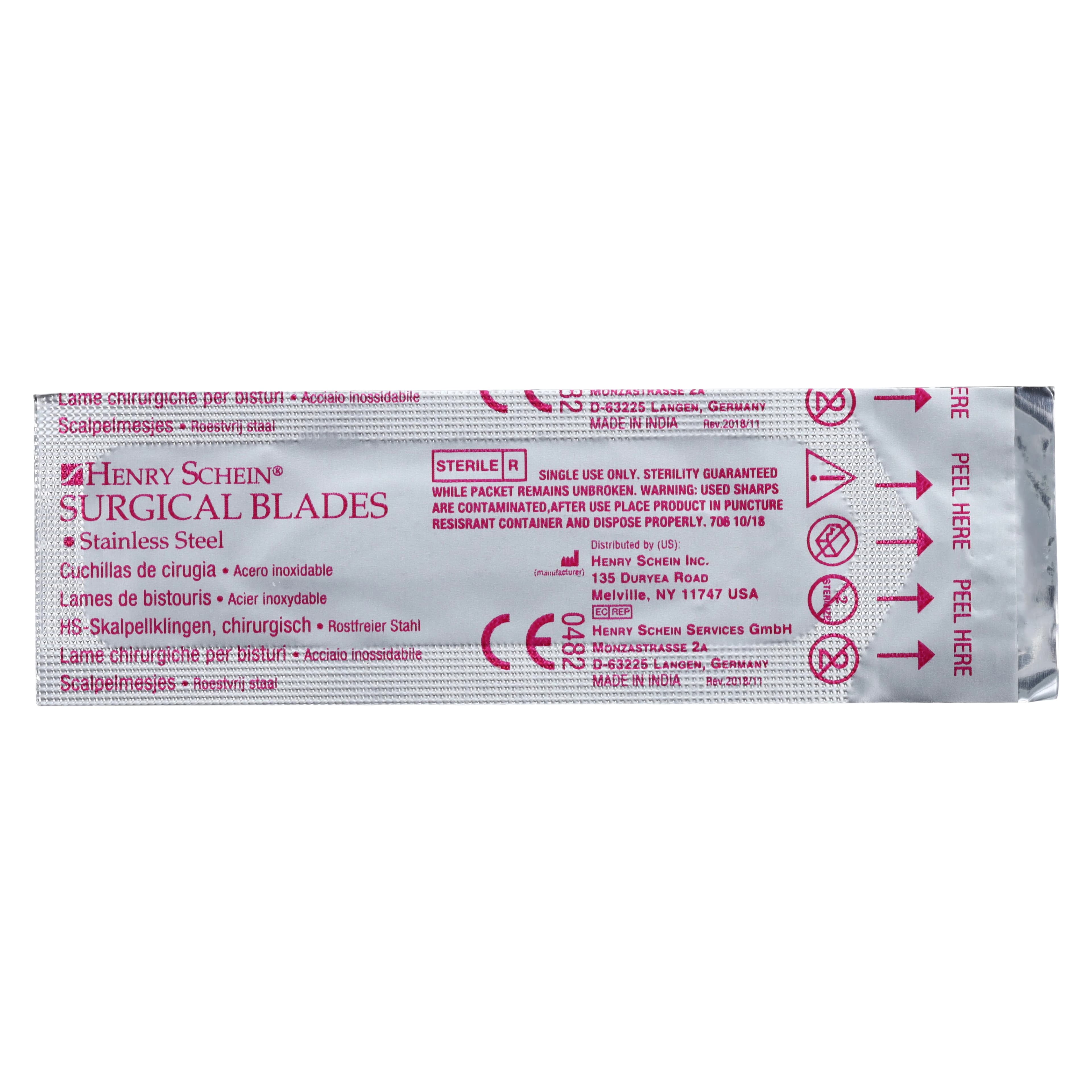 Henry Schein Surgeon Blades, Stainless Steel, Sterile, #10, 100/Bx thumbnail 5