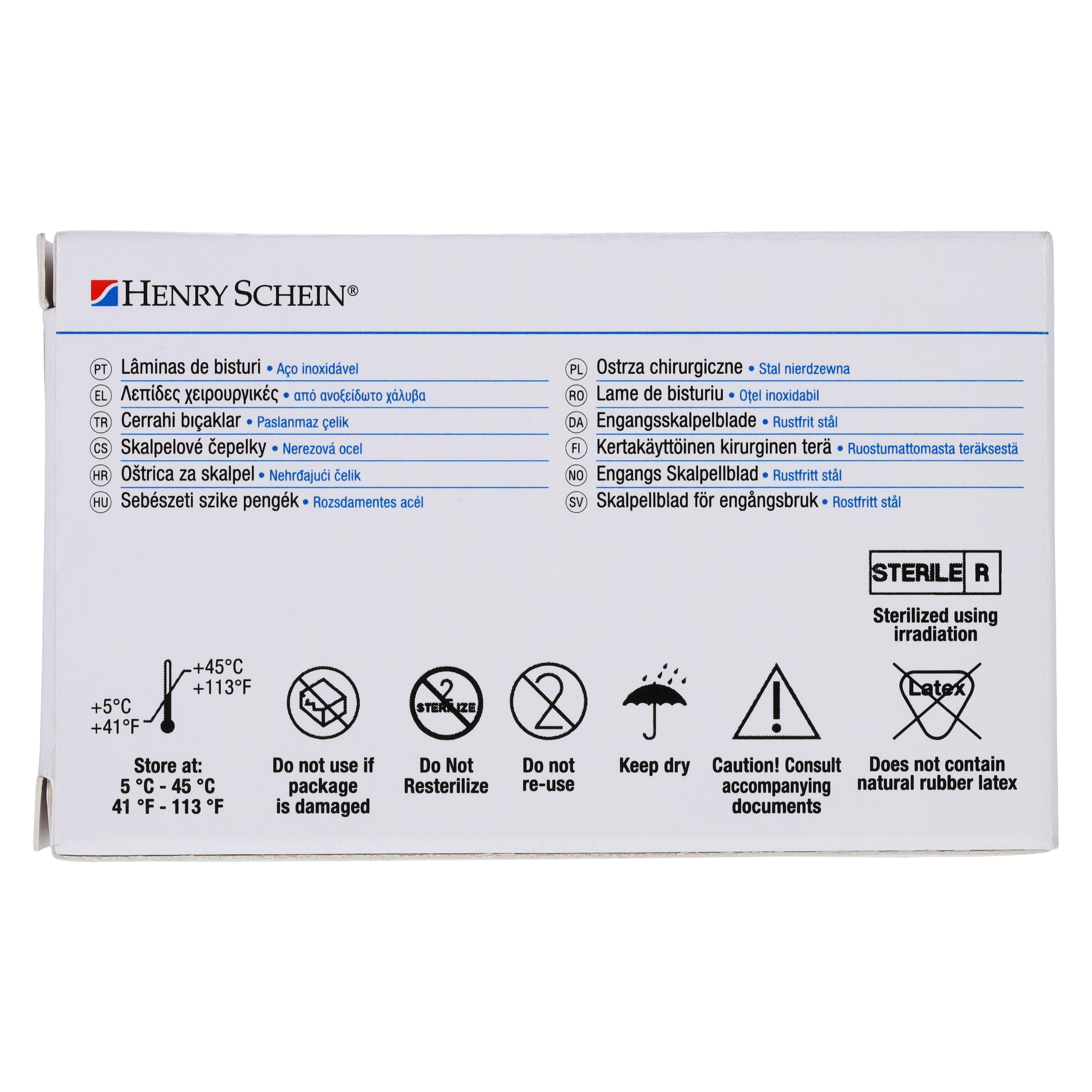 Henry Schein Surgeon Blades, Stainless Steel, Sterile, #10, 100/Bx thumbnail 6