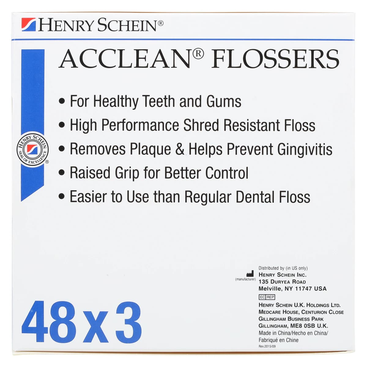 Acclean Flossers Unflavored, Adult with Gum Stimulator, 3/Package Dispenser Box, 48pk/Box thumbnail 3