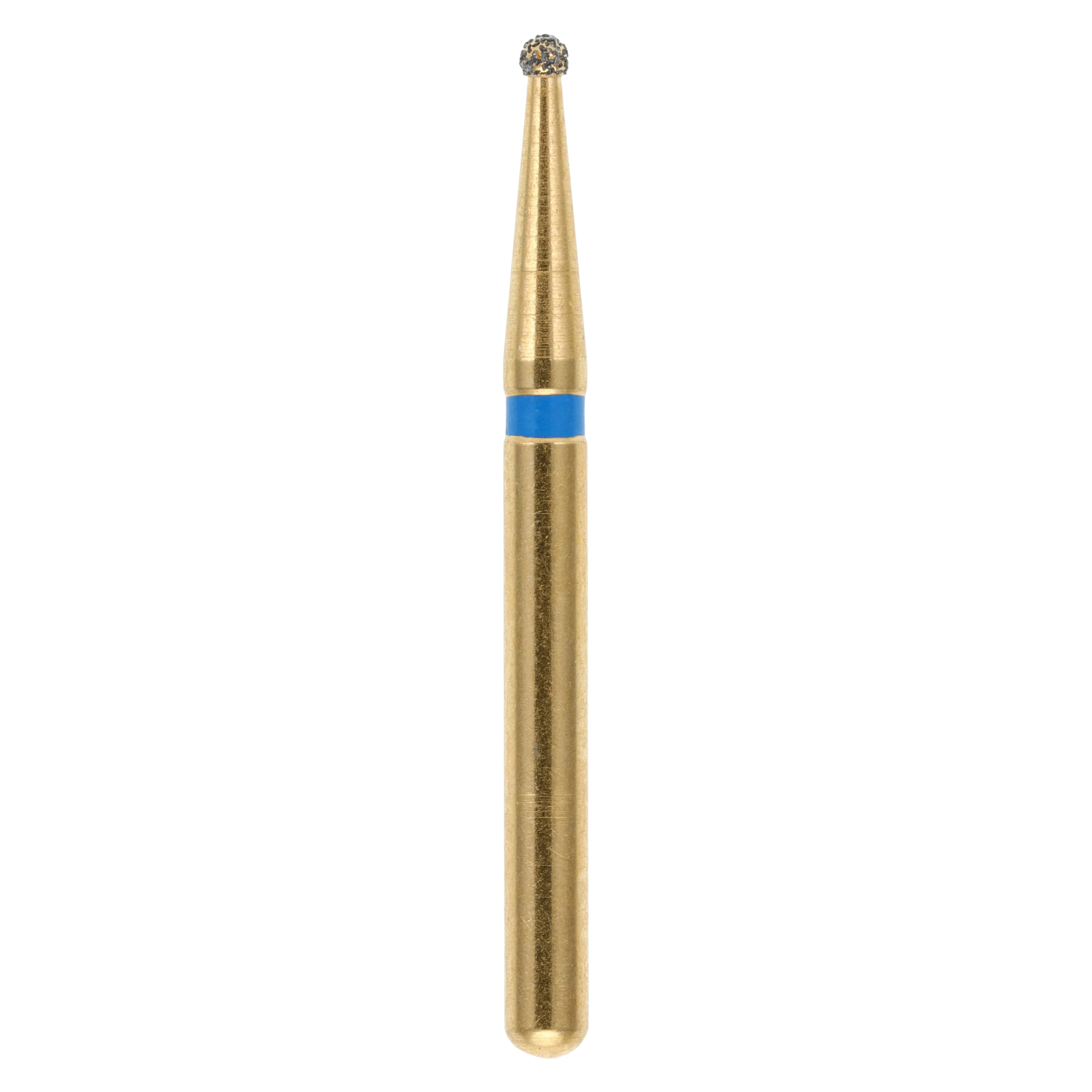 MAXIMA GOLD Diamond FG Bur, Medium Round, Friction Grip, 10.0 mm, G801-010M, 5/Pk thumbnail 2