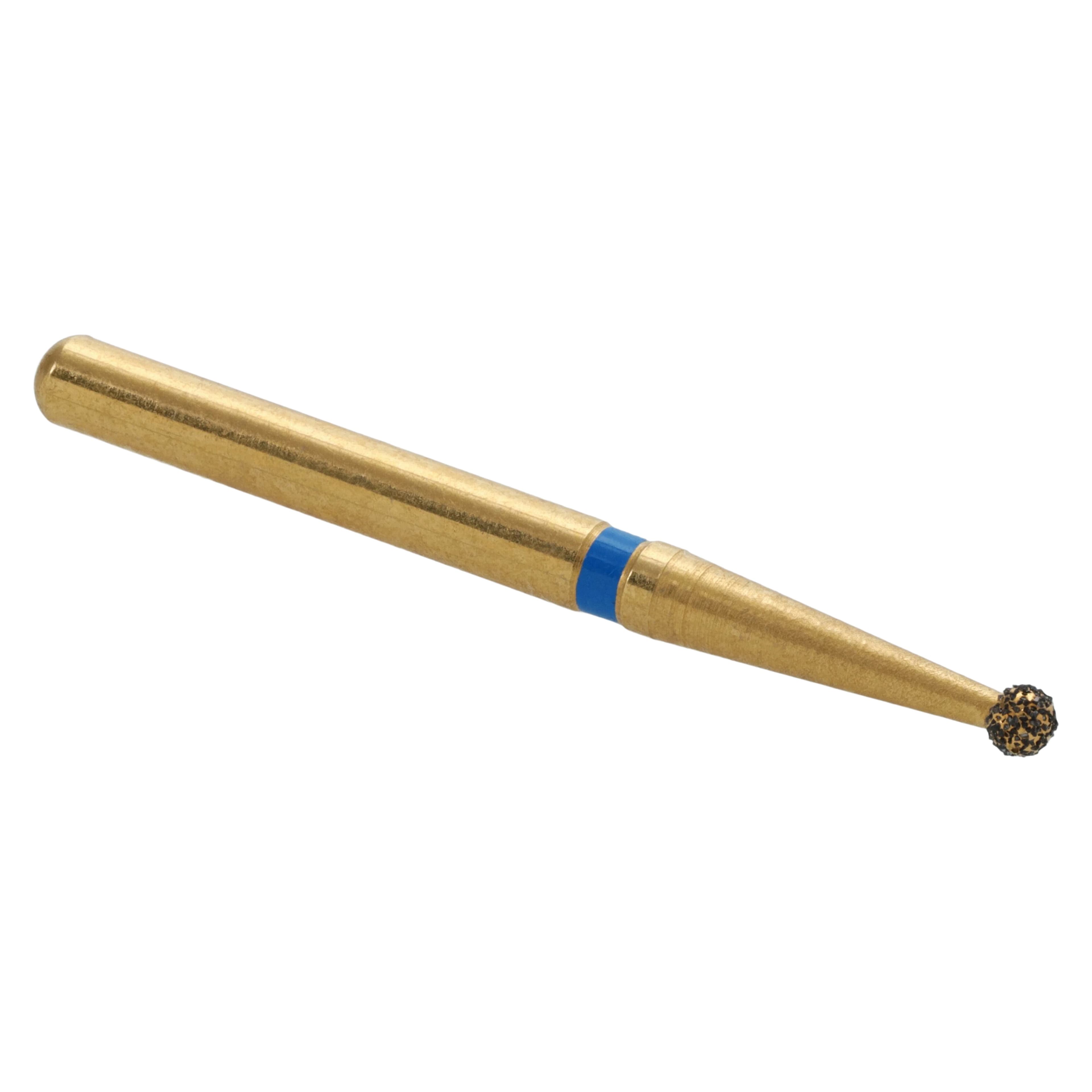 MAXIMA GOLD Diamond FG Bur, Medium Round, Friction Grip, 12.0 mm, G801-012M, 5/Pk thumbnail 2