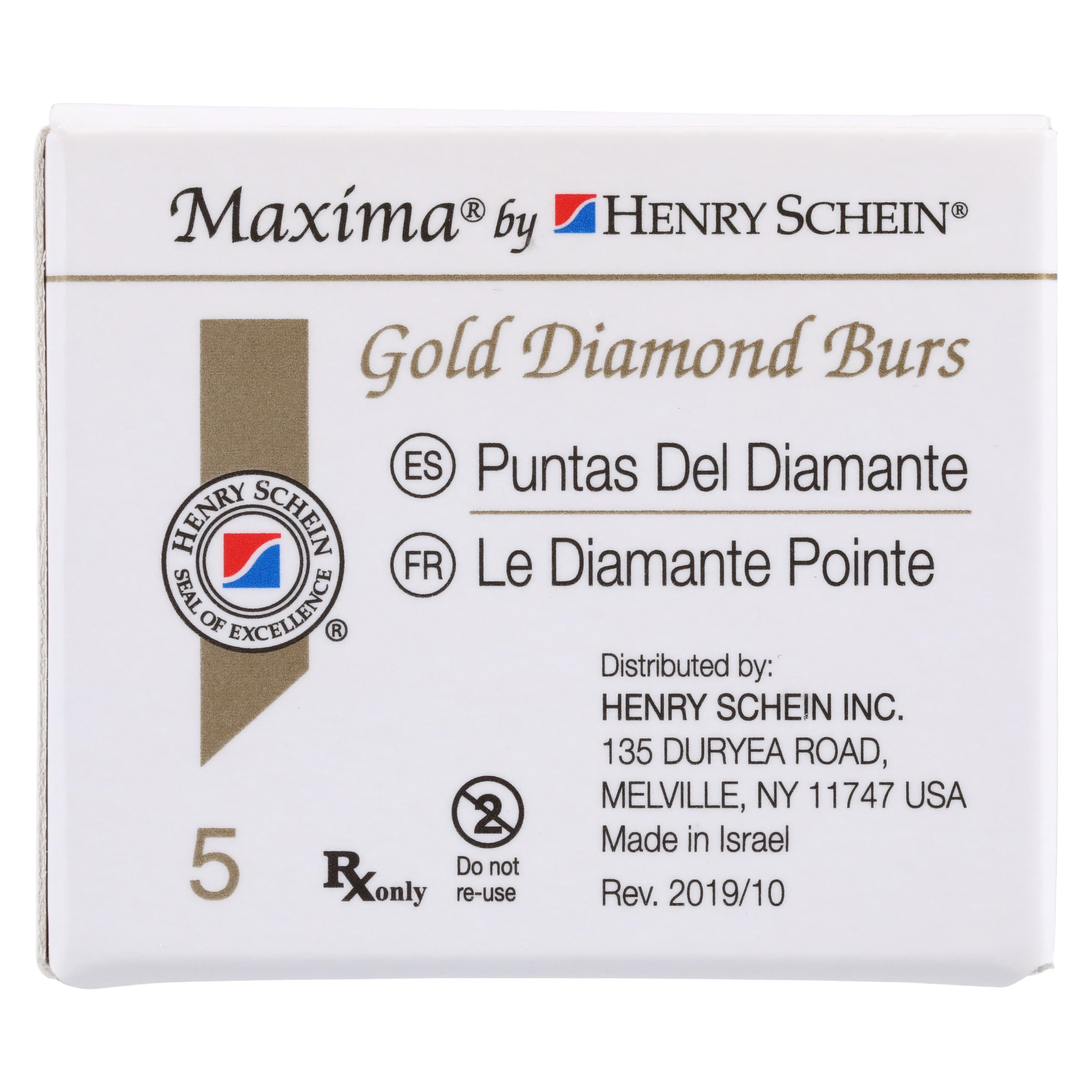 MAXIMA GOLD Diamond FG Bur, Friction Grip, Super Coarse Round, 1.6 mm, G801-016SC, 5/Pk thumbnail 6