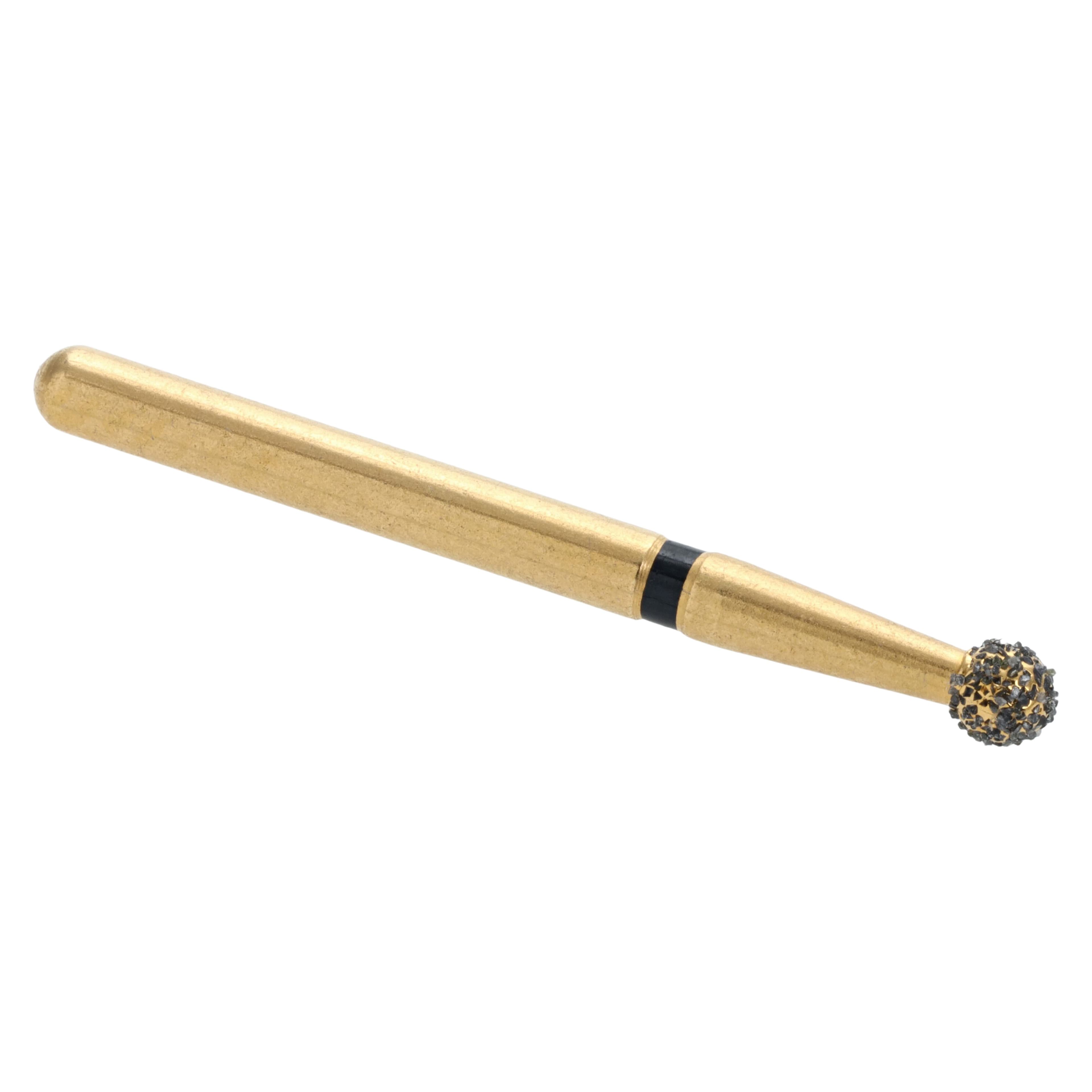 MAXIMA GOLD Diamond FG Bur, Friction Grip, Super Coarse Round, 1.8 mm, G801-018SC, 5/Pk thumbnail 2