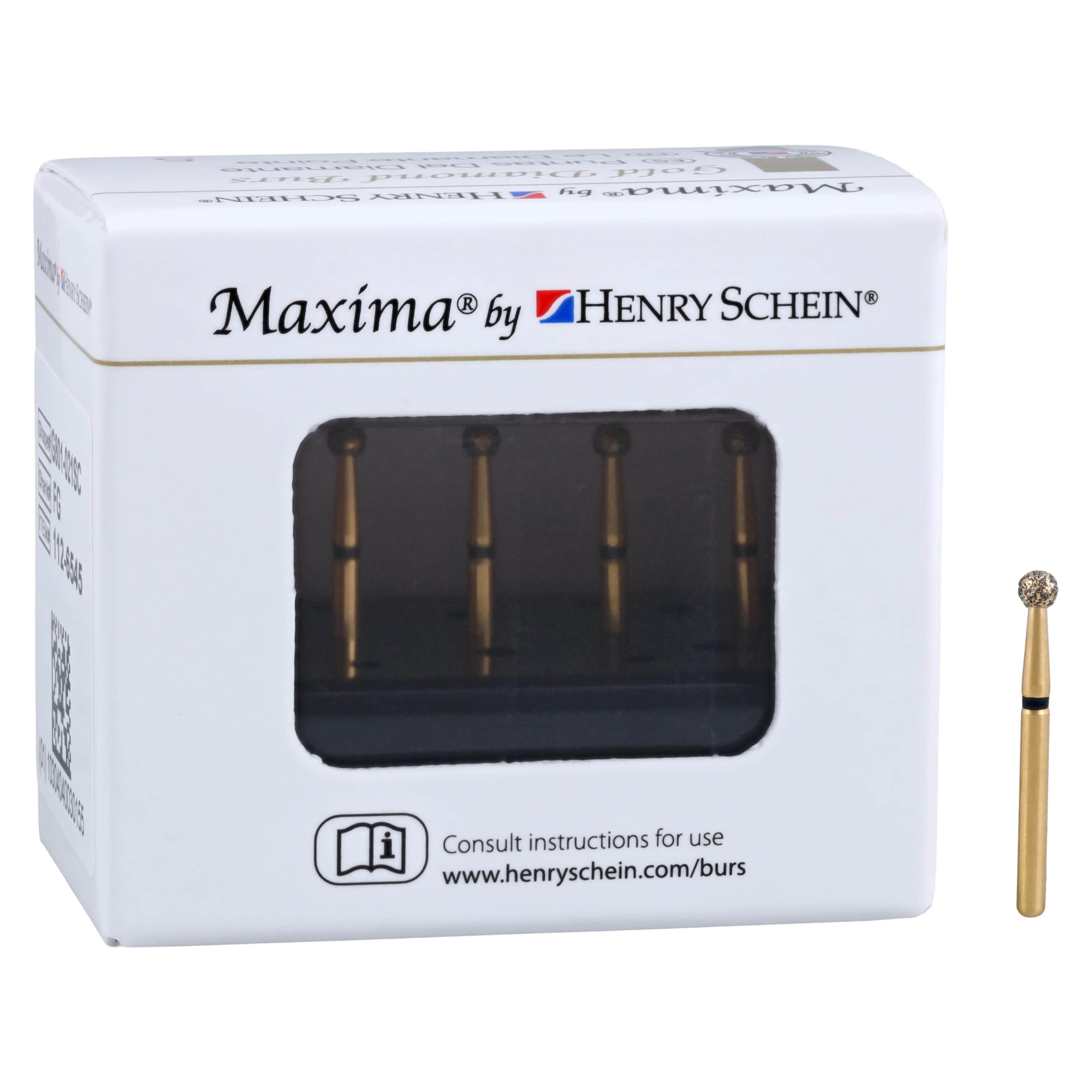 MAXIMA GOLD Diamond FG Bur, Friction Grip, Super Coarse Round, 2.1 mm, G801-021SC, 5/Pk thumbnail 4