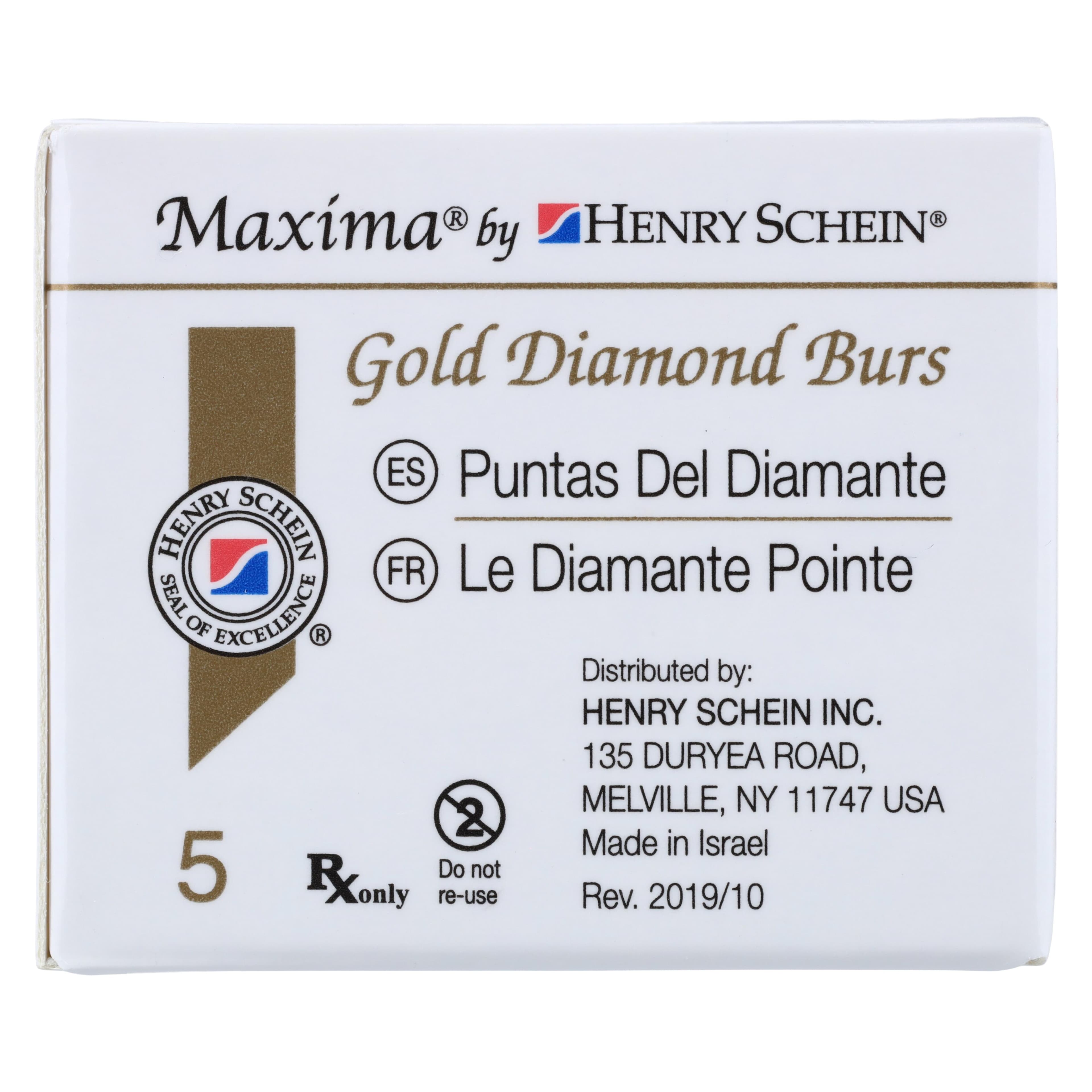 MAXIMA GOLD Diamond FG Flat End Cylinder Bur, Coarse, Friction Grip, 4.0 mm, G835-012C, 5/Pk thumbnail 6