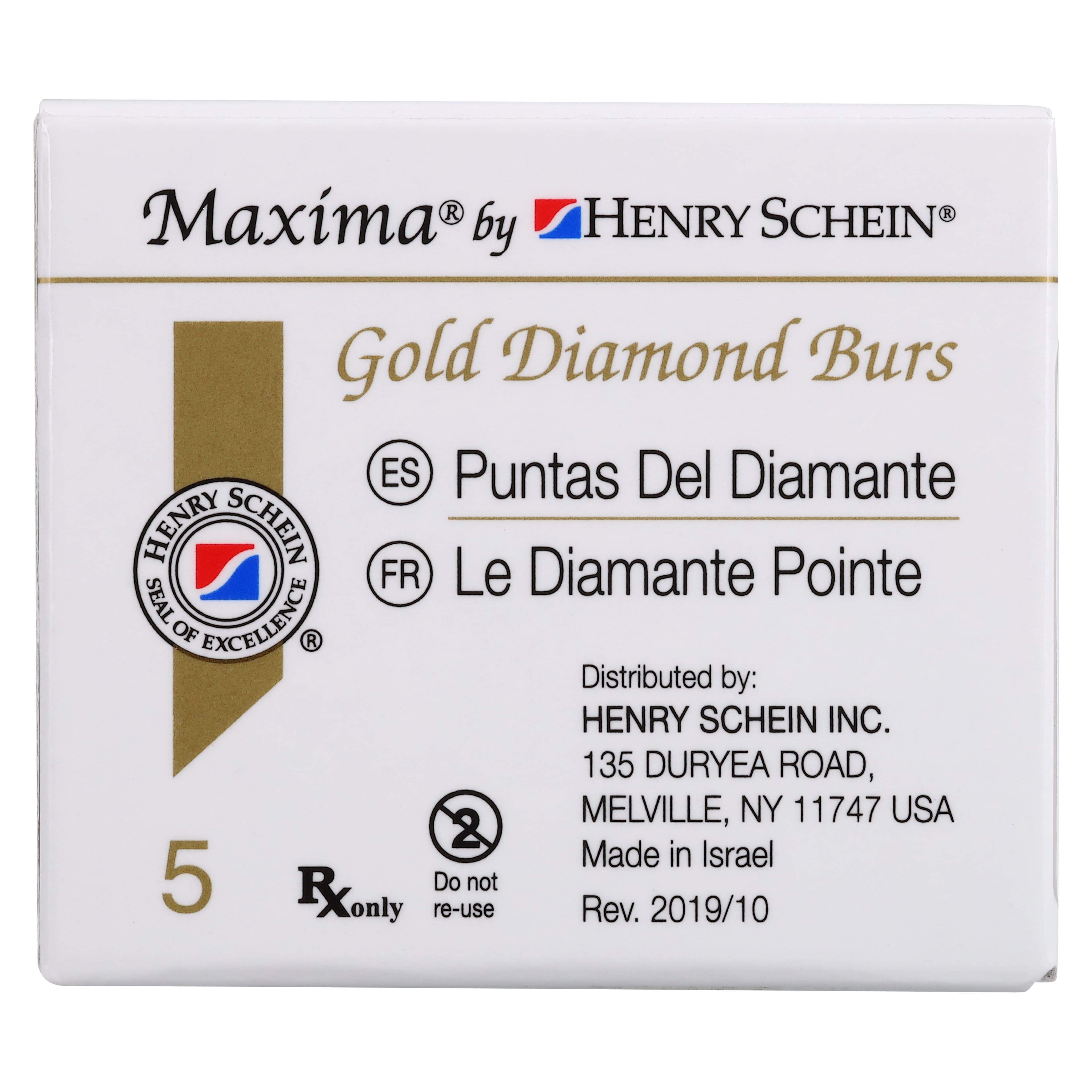 MAXIMA GOLD Diamond FG Flat End Cylinder Bur, Coarse, Friction Grip, 6.0 mm, G836-012C, 5/Pk thumbnail 6