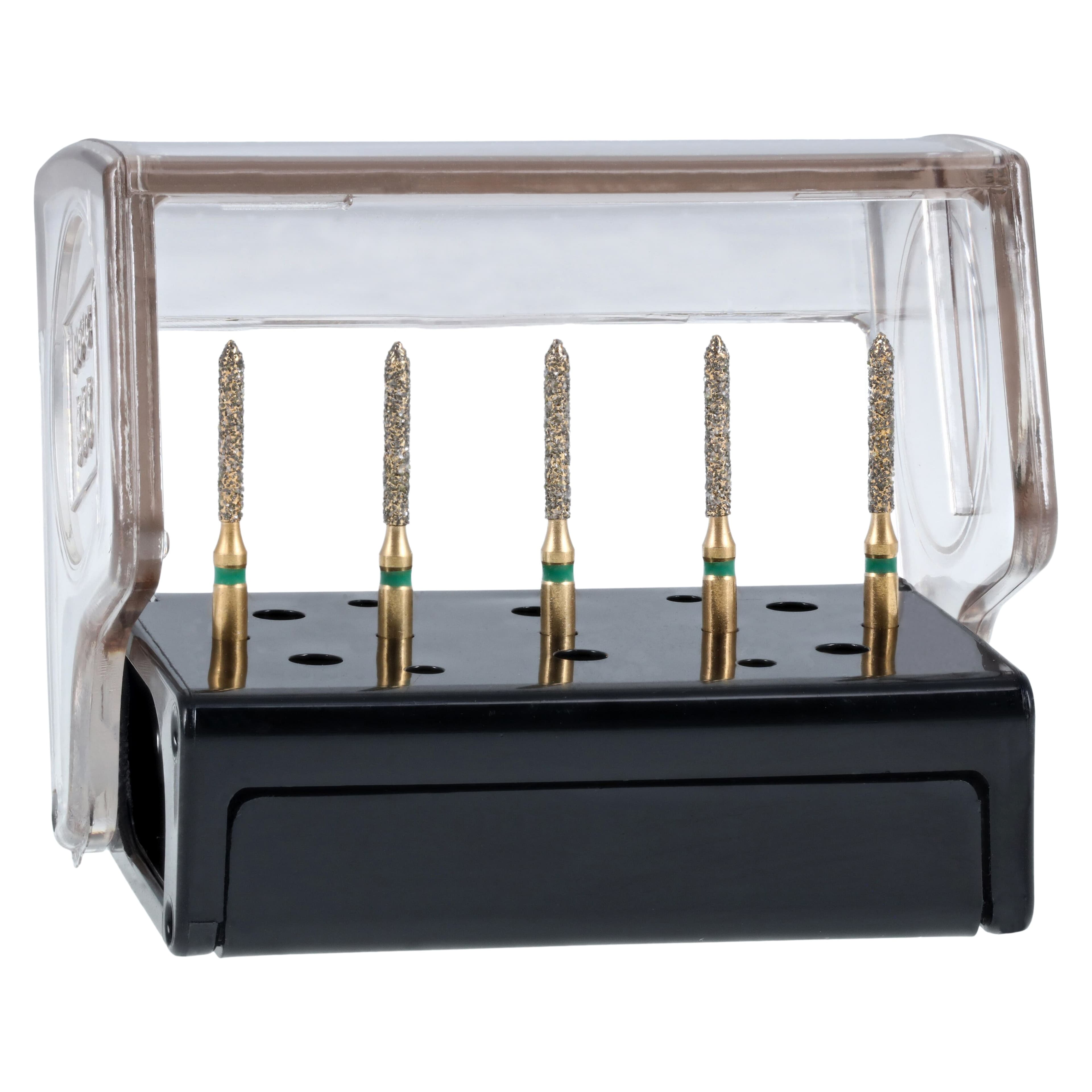 MAXIMA GOLD Diamond FG Beveled Cylinder Bur, Coarse, Friction Grip, 8.0 mm, G885-012C, 5/Pk thumbnail 5