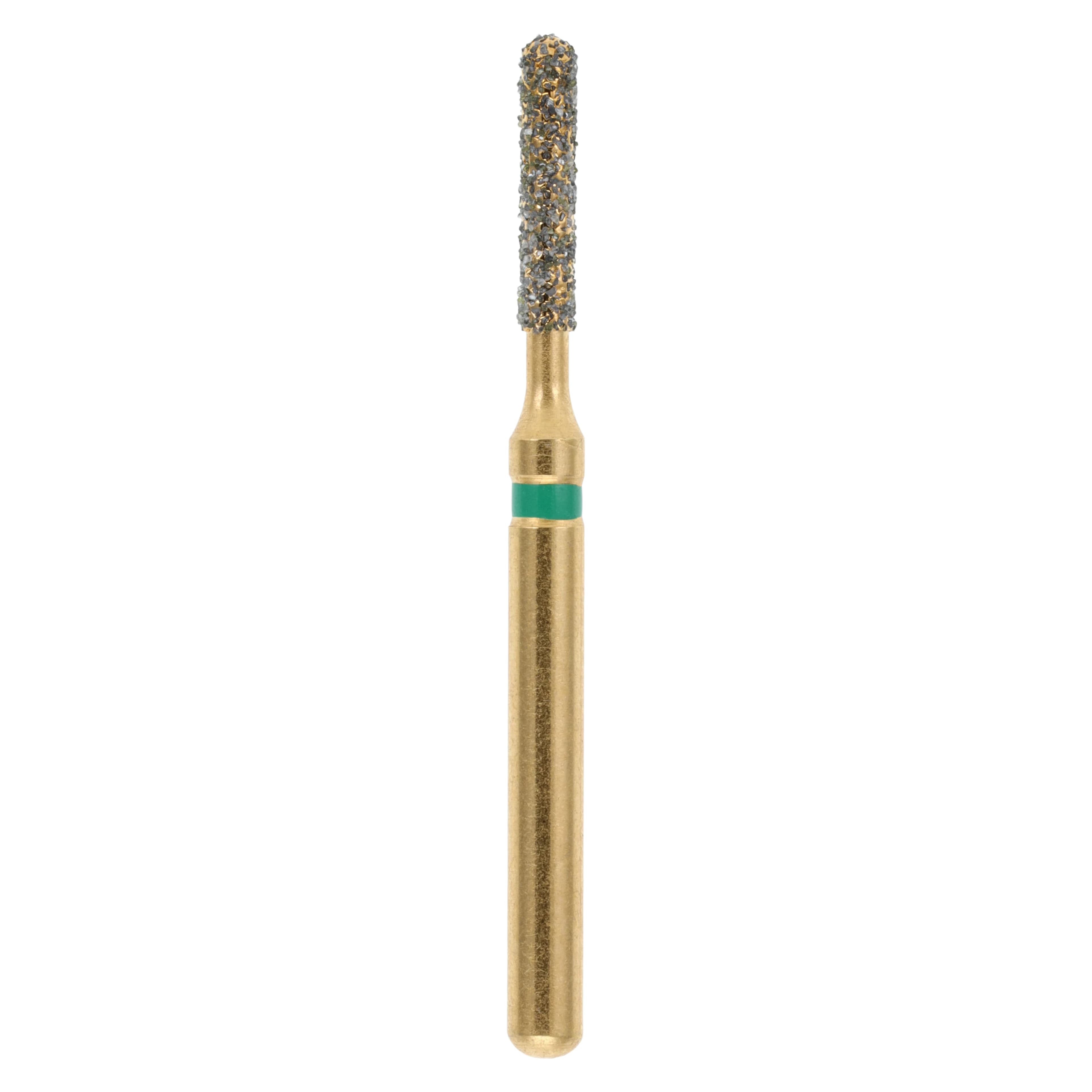 MAXIMA GOLD Diamond FG Bur, Friction Grip, Coarse, Round End Cylinder, 6.0 mm, G880-012C, 5/Pk - MAXIMA GOLD Diamond FG - Image 1